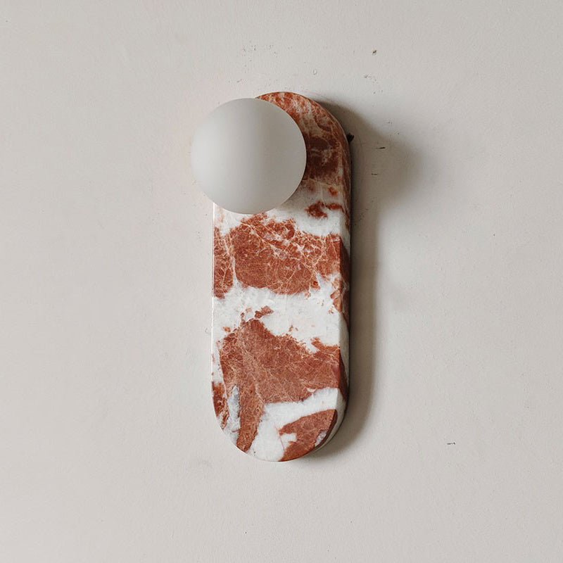 Sysolion Applique Murale en Verre et Marbre Moderne Minimaliste