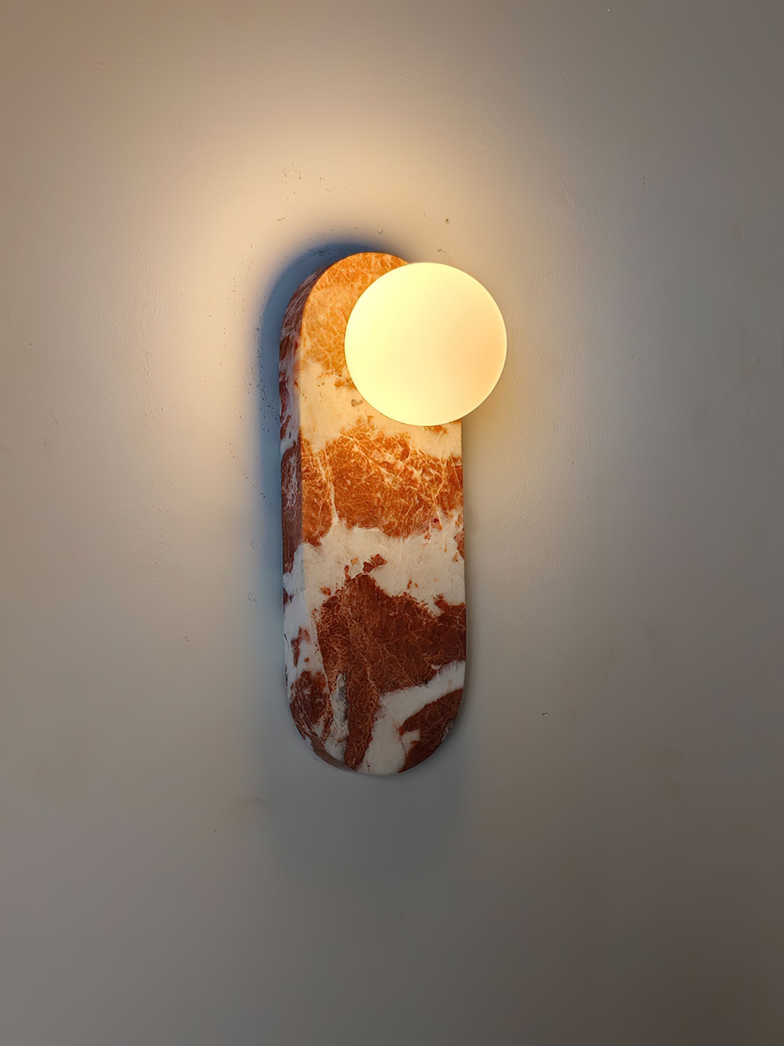 Sysolion Applique Murale en Verre et Marbre Moderne Minimaliste