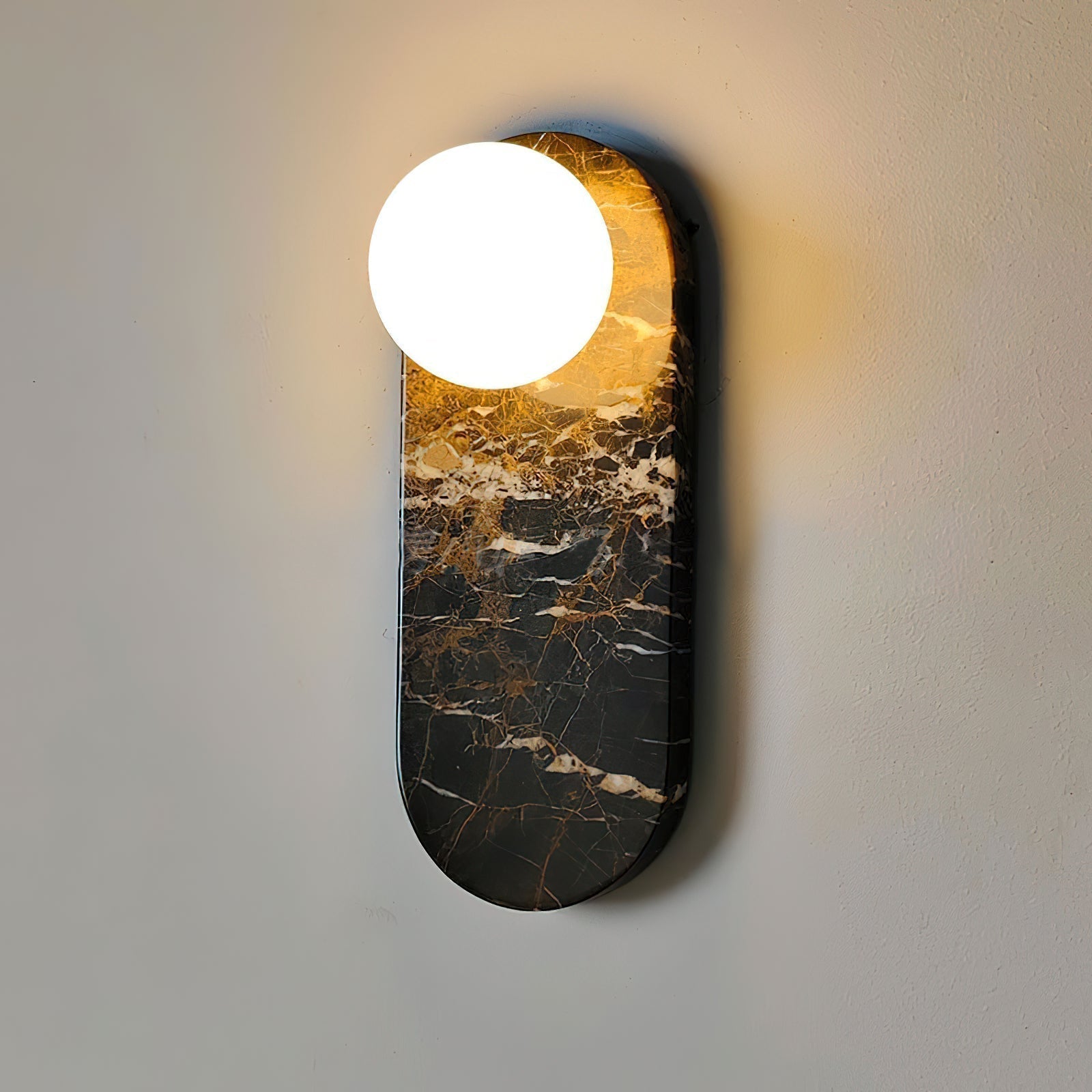 Sysolion Applique Murale en Verre et Marbre Moderne Minimaliste
