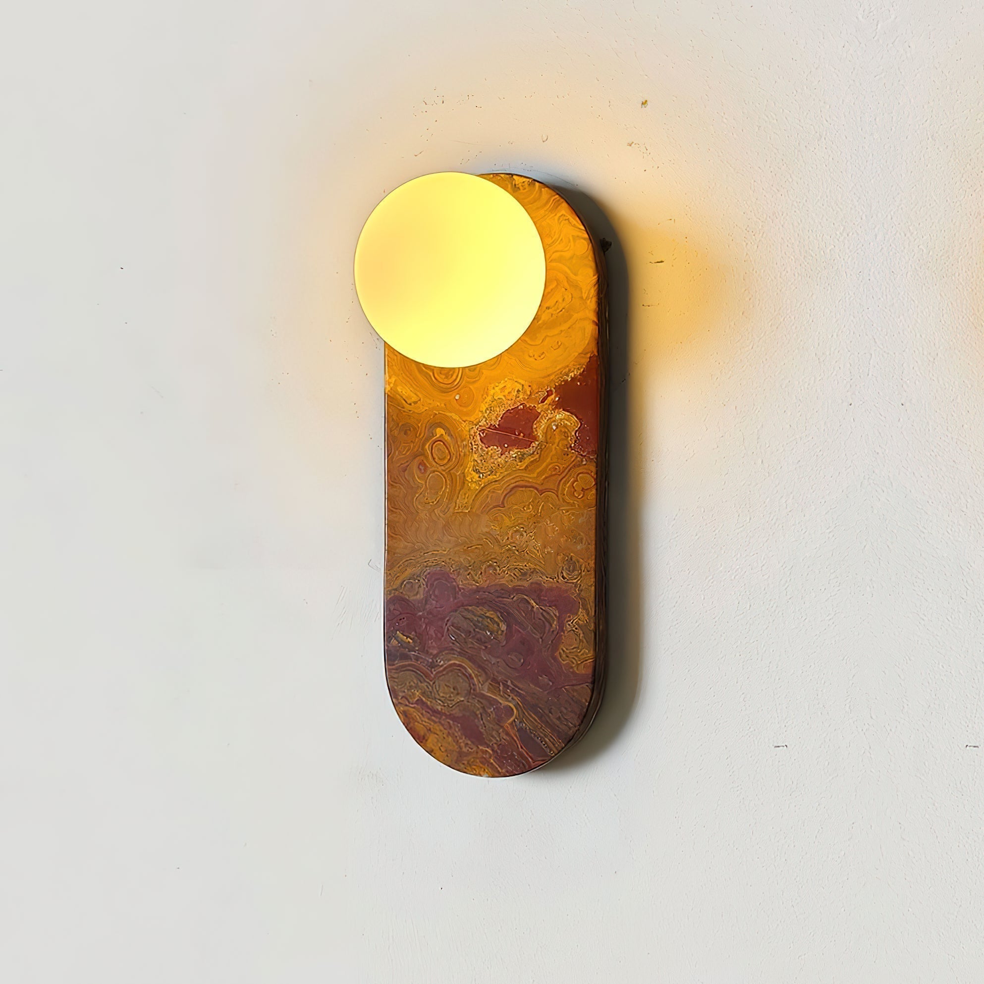 Sysolion Applique Murale en Verre et Marbre Moderne Minimaliste