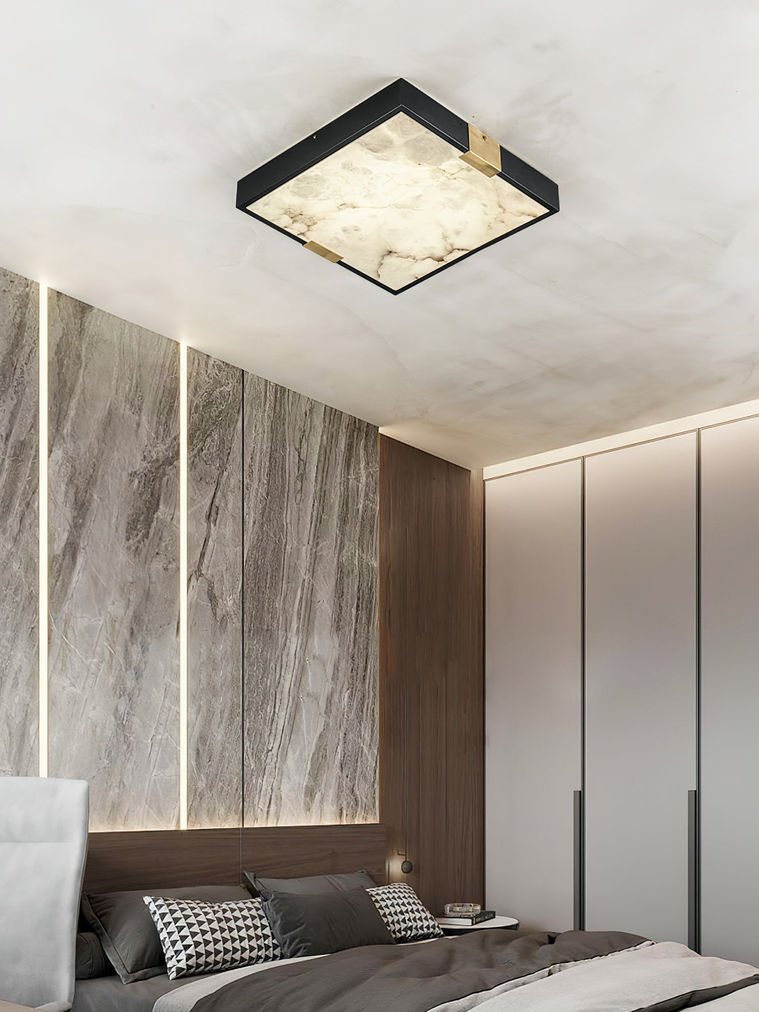 Uphaara Lampe de Plafond Albâtre Minimaliste Moderne