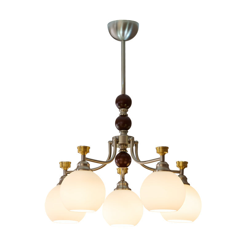 Eursoria Lustre Bois Verre Art Orb Traditionnel