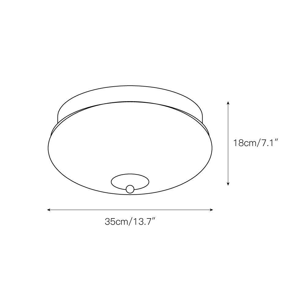 Vatalisra Lampe de Plafond Ronde Métal Verre Minimaliste Moderne