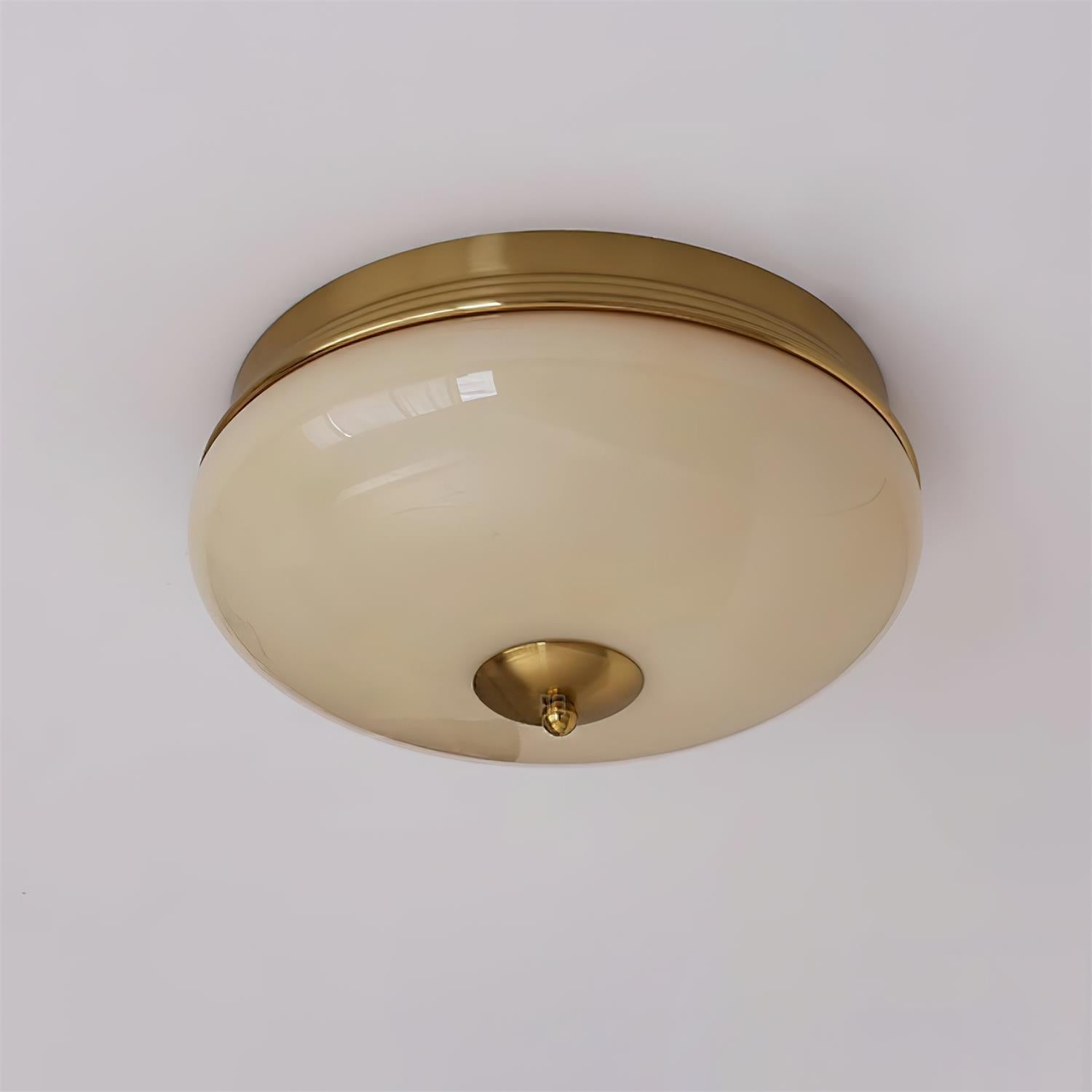 Ludo Plafonnier Laité Verre Laiton Accent Classique