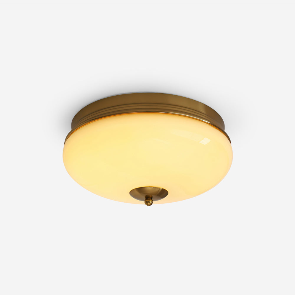 Ludo Plafonnier Laité Verre Laiton Accent Classique