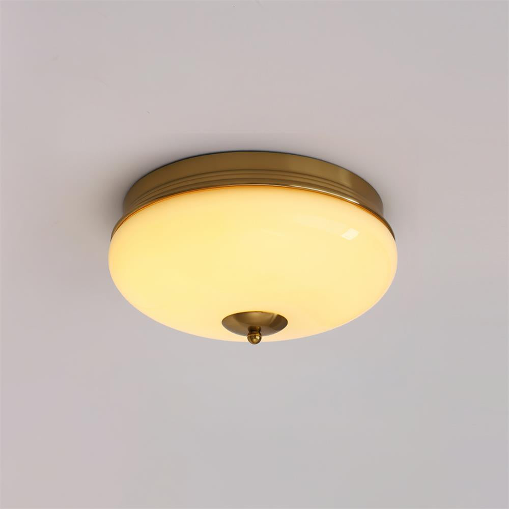 Ludo Plafonnier Laité Verre Laiton Accent Classique