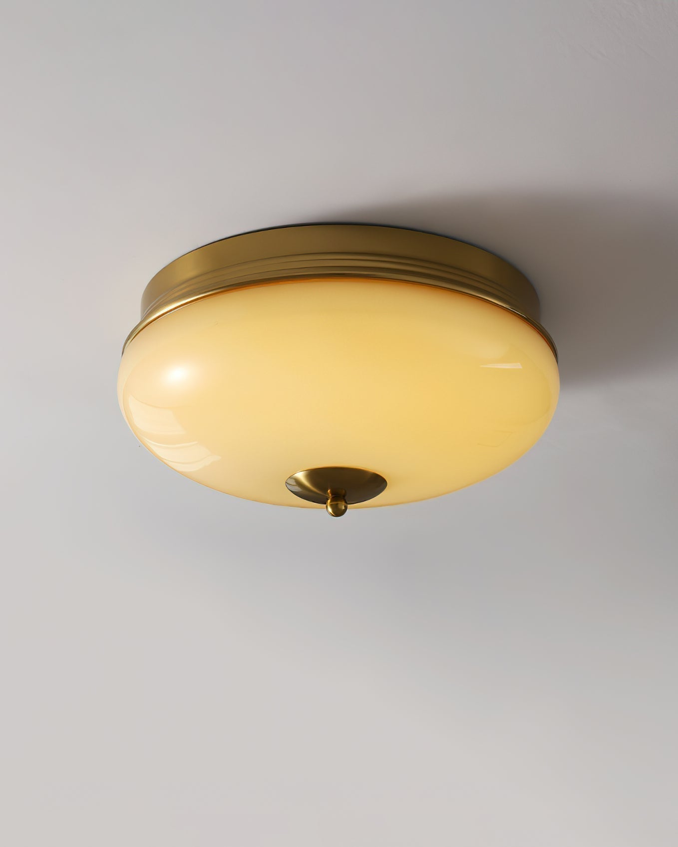 Ludo Plafonnier Laité Verre Laiton Accent Classique