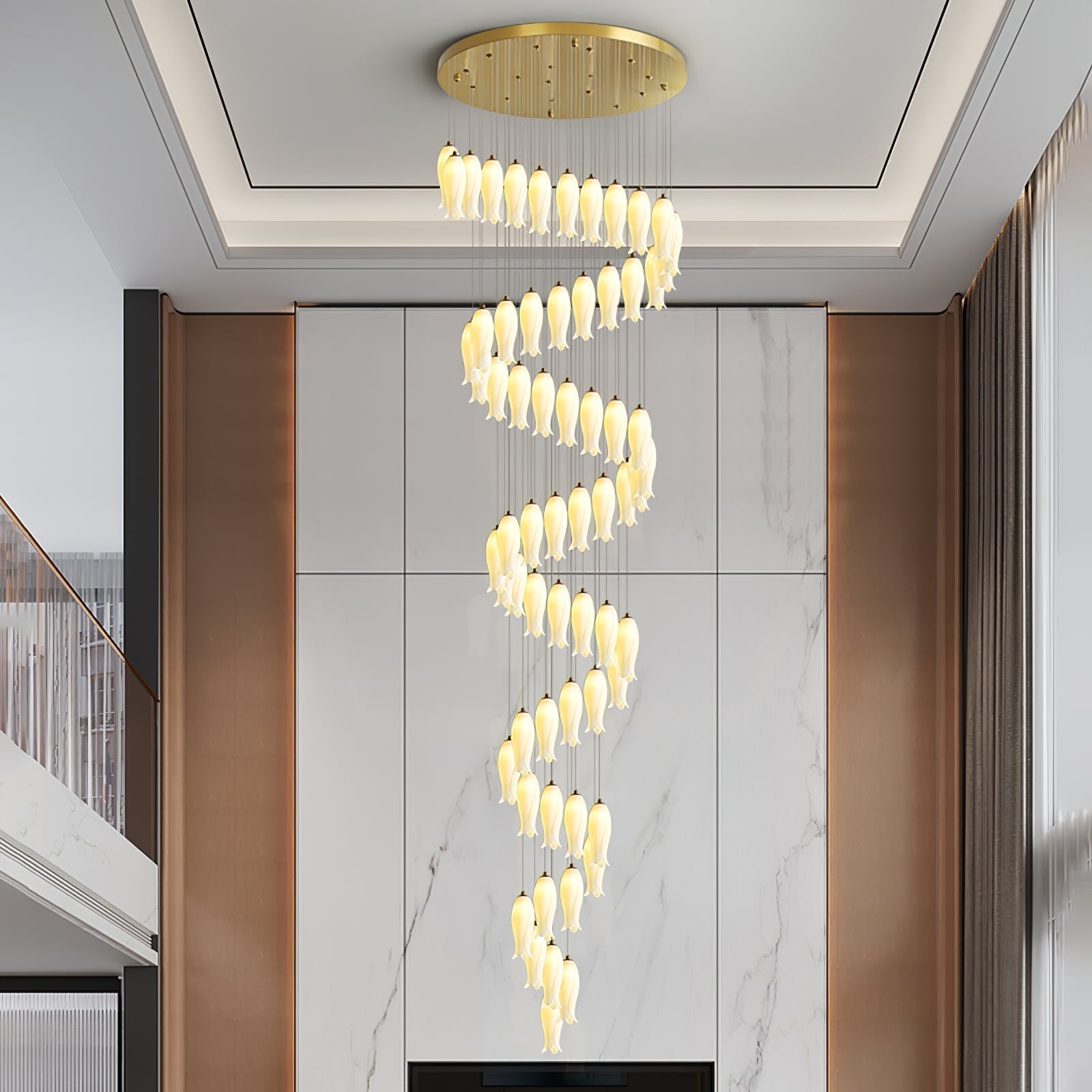 Sylirion Lustre en Albâtre et Laiton