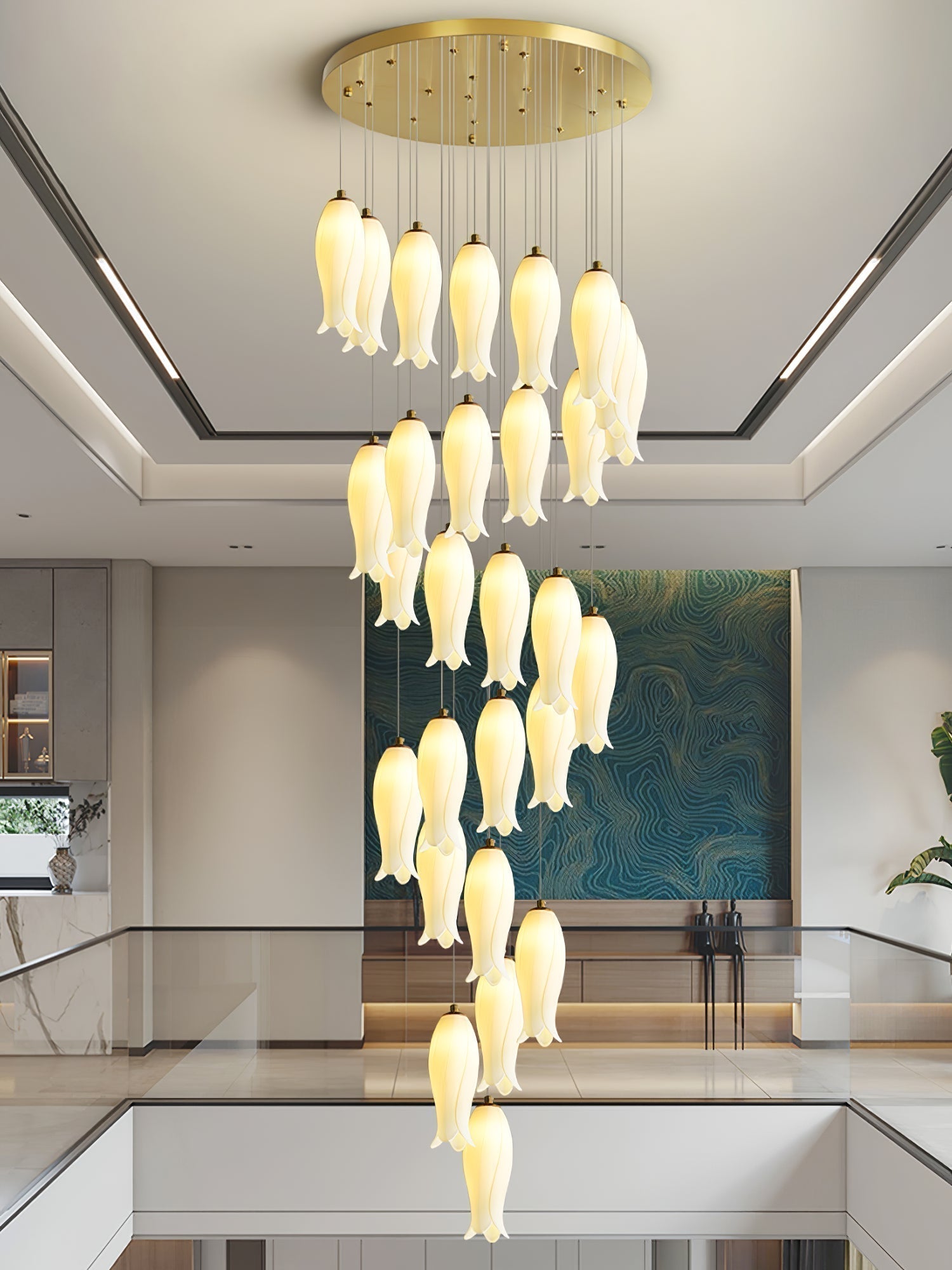 Sylirion Lustre en Albâtre et Laiton