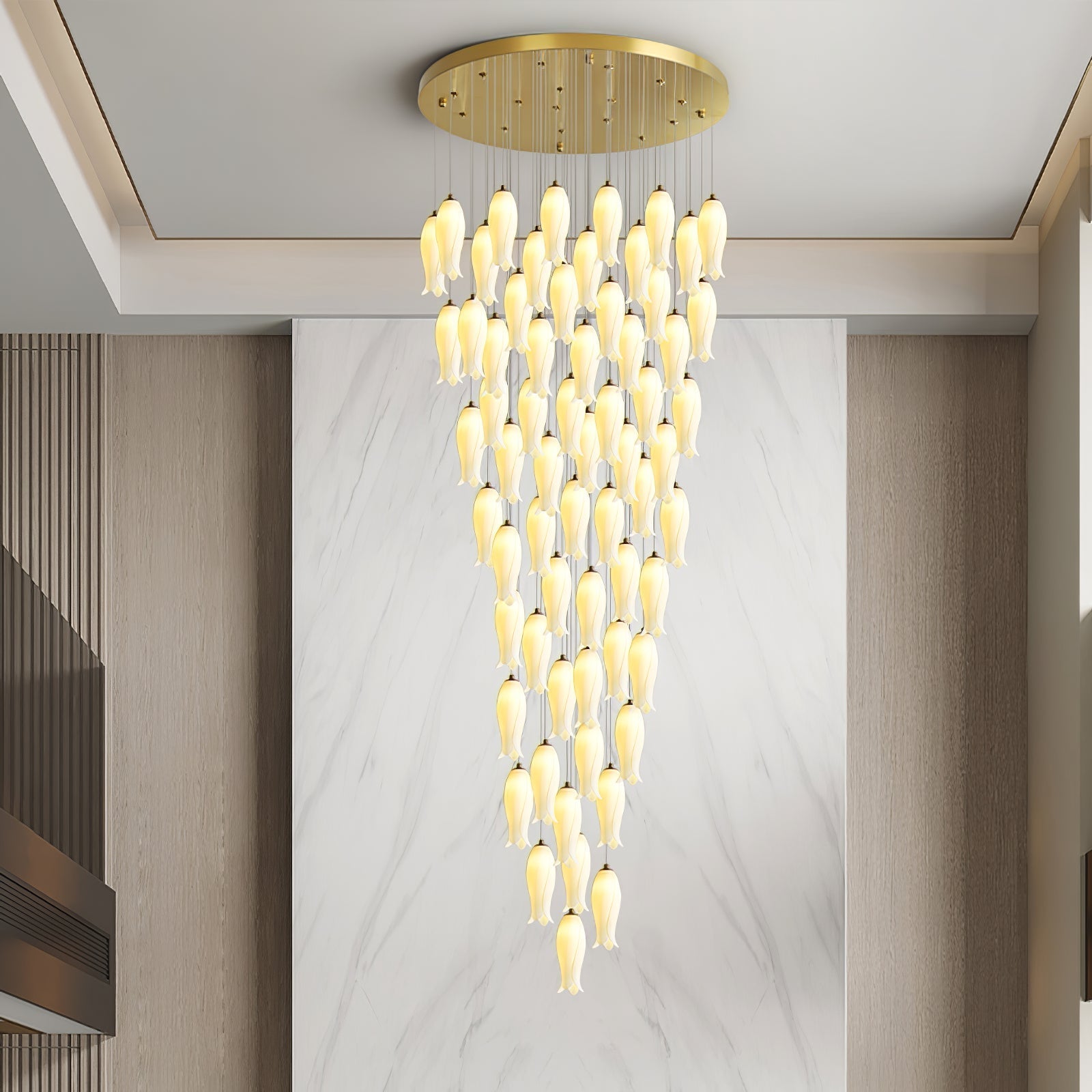 Sylirion Lustre en Albâtre et Laiton