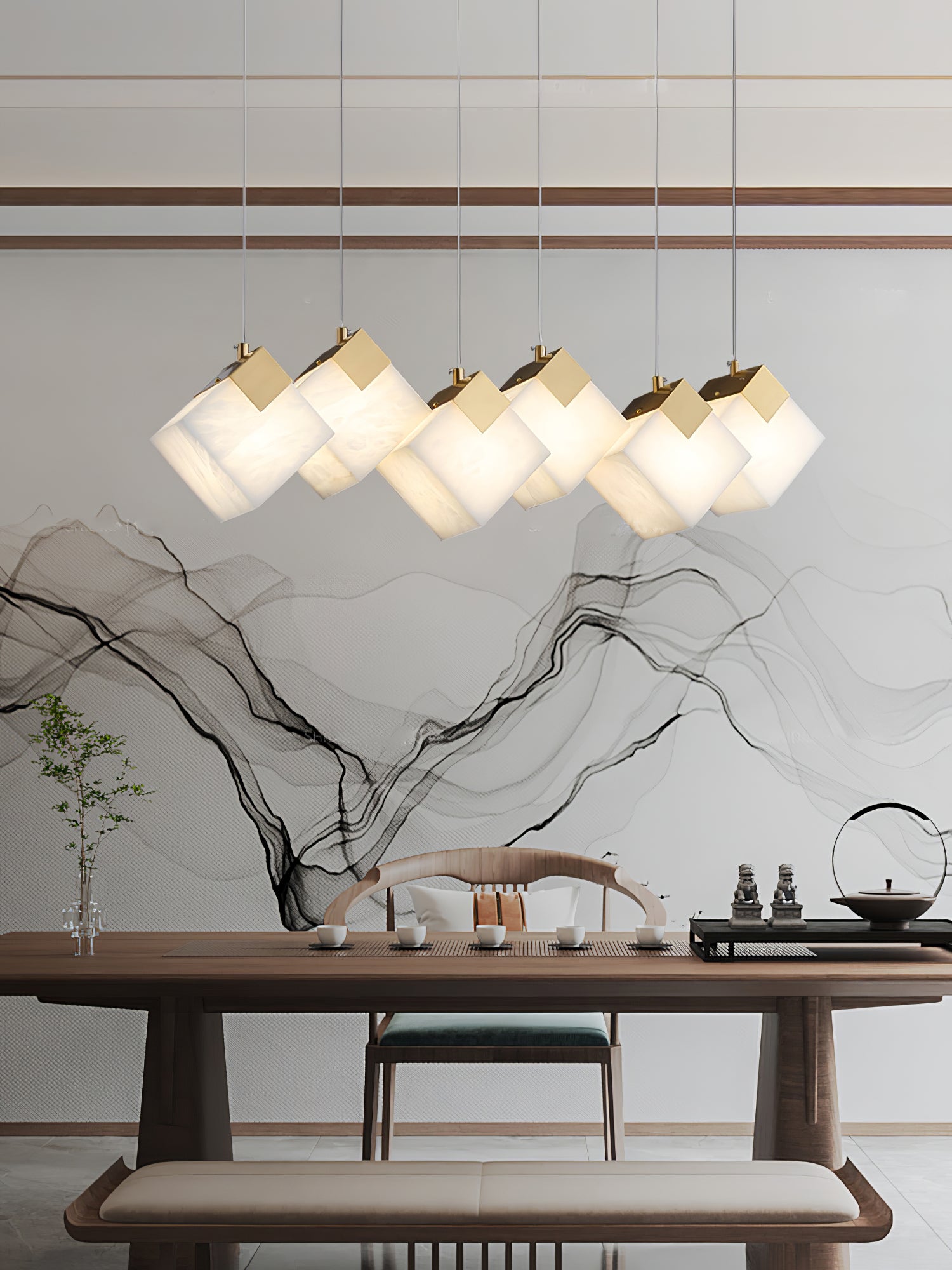Vevariel Suspension Linéaire en Albâtre