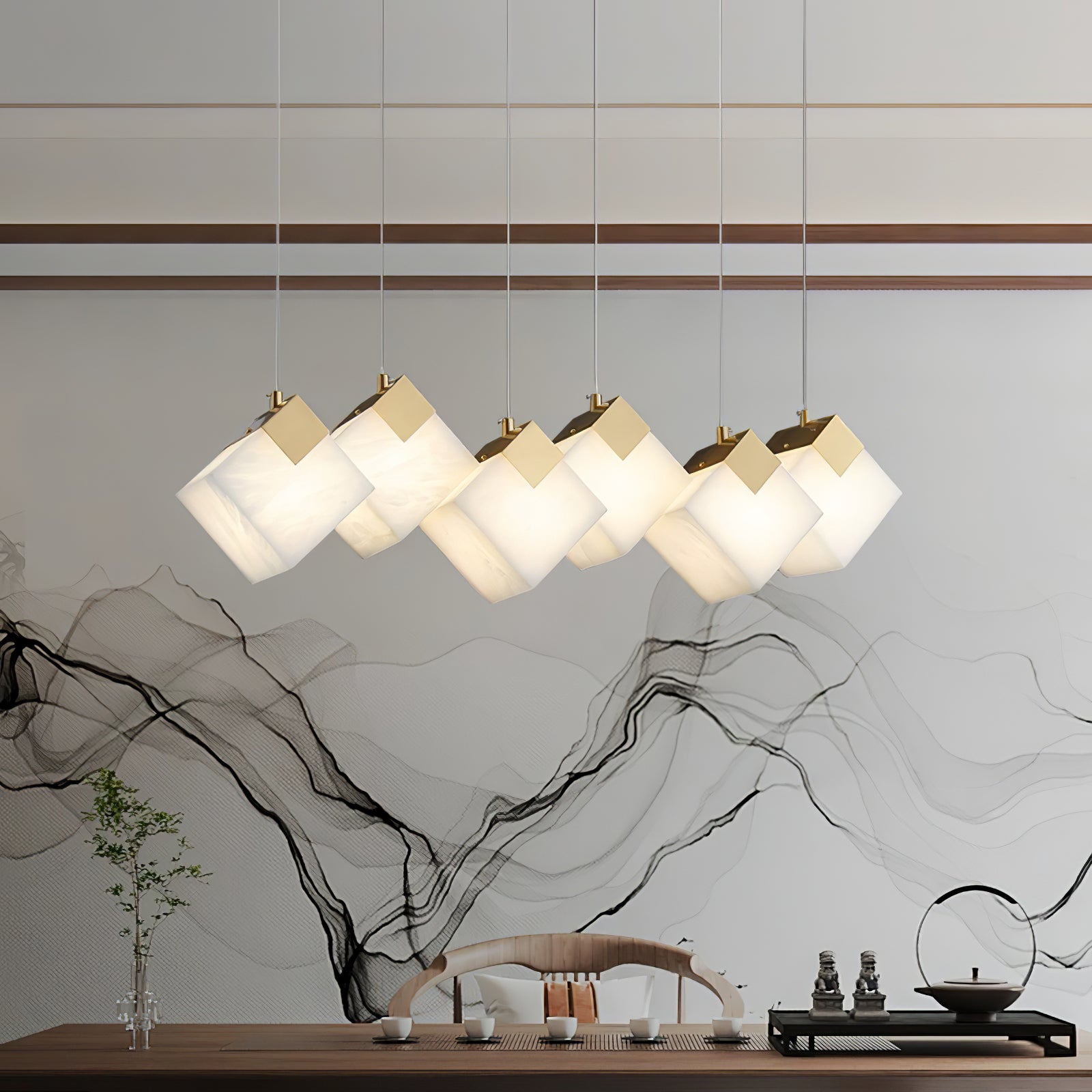 Vevariel Suspension Linéaire en Albâtre