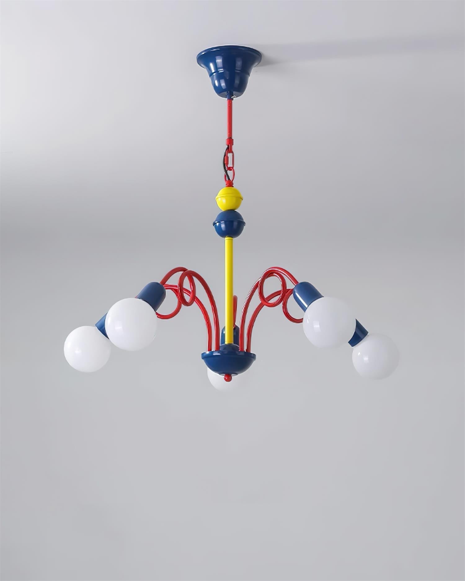 Luminosa Lustre Rouge Bleu Ludique Joyeux