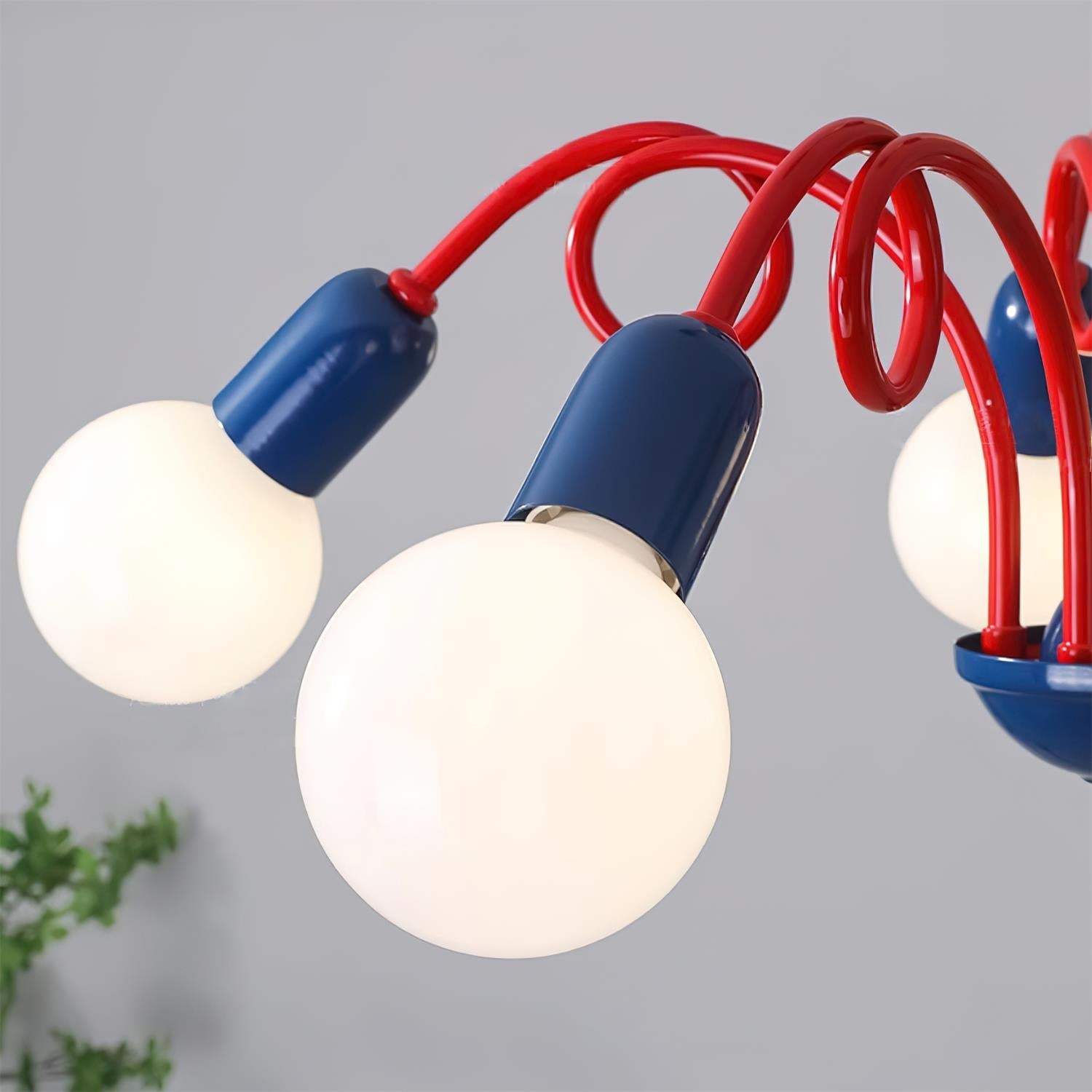 Luminosa Lustre Rouge Bleu Ludique Joyeux