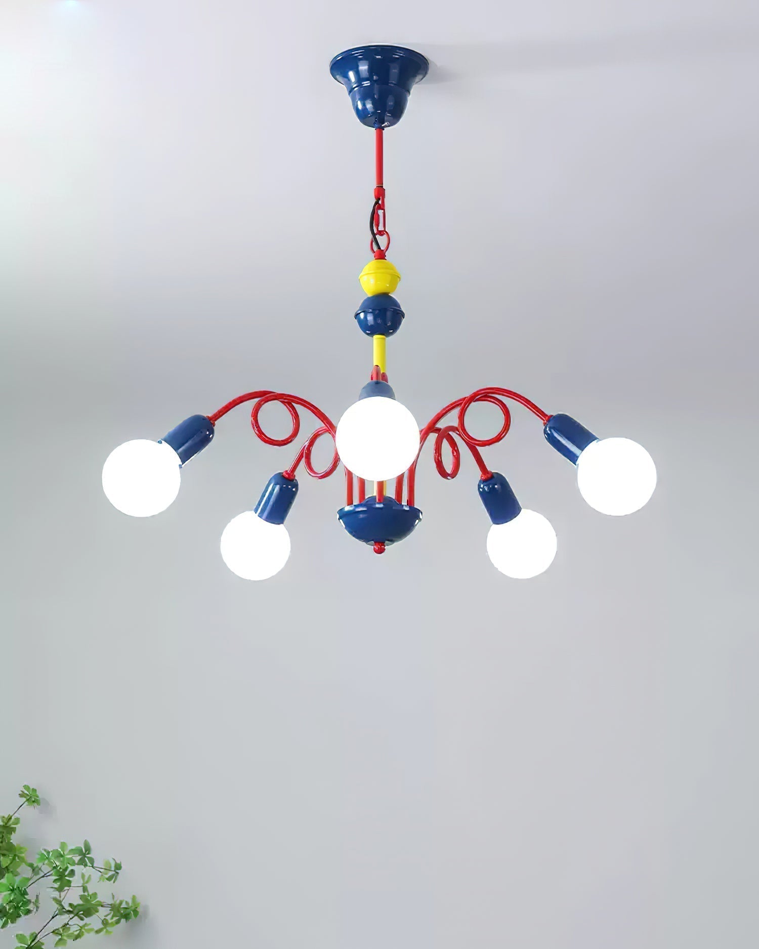Luminosa Lustre Rouge Bleu Ludique Joyeux
