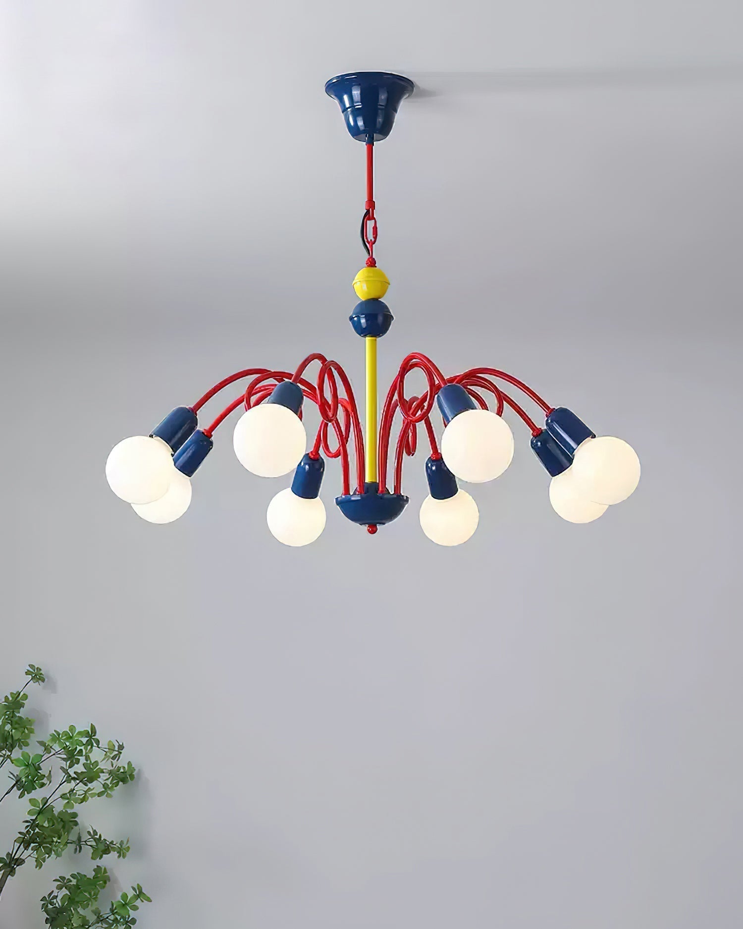 Luminosa Lustre Rouge Bleu Ludique Joyeux
