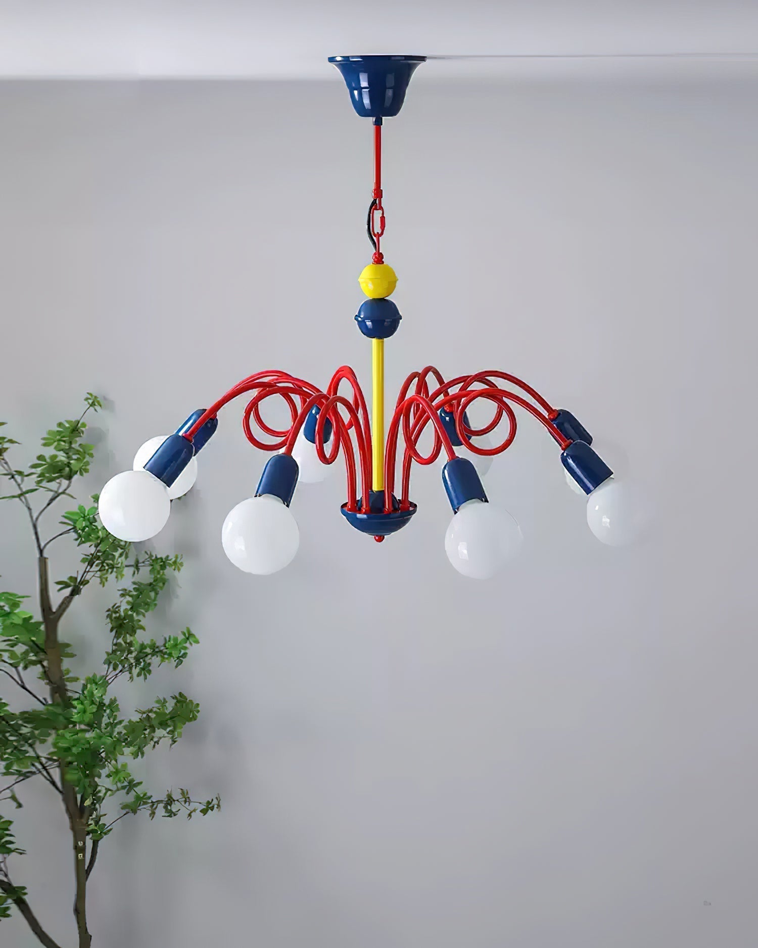 Luminosa Lustre Rouge Bleu Ludique Joyeux