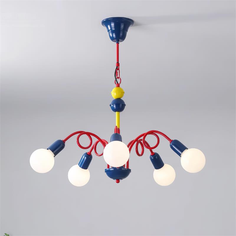 Luminosa Lustre Rouge Bleu Ludique Joyeux