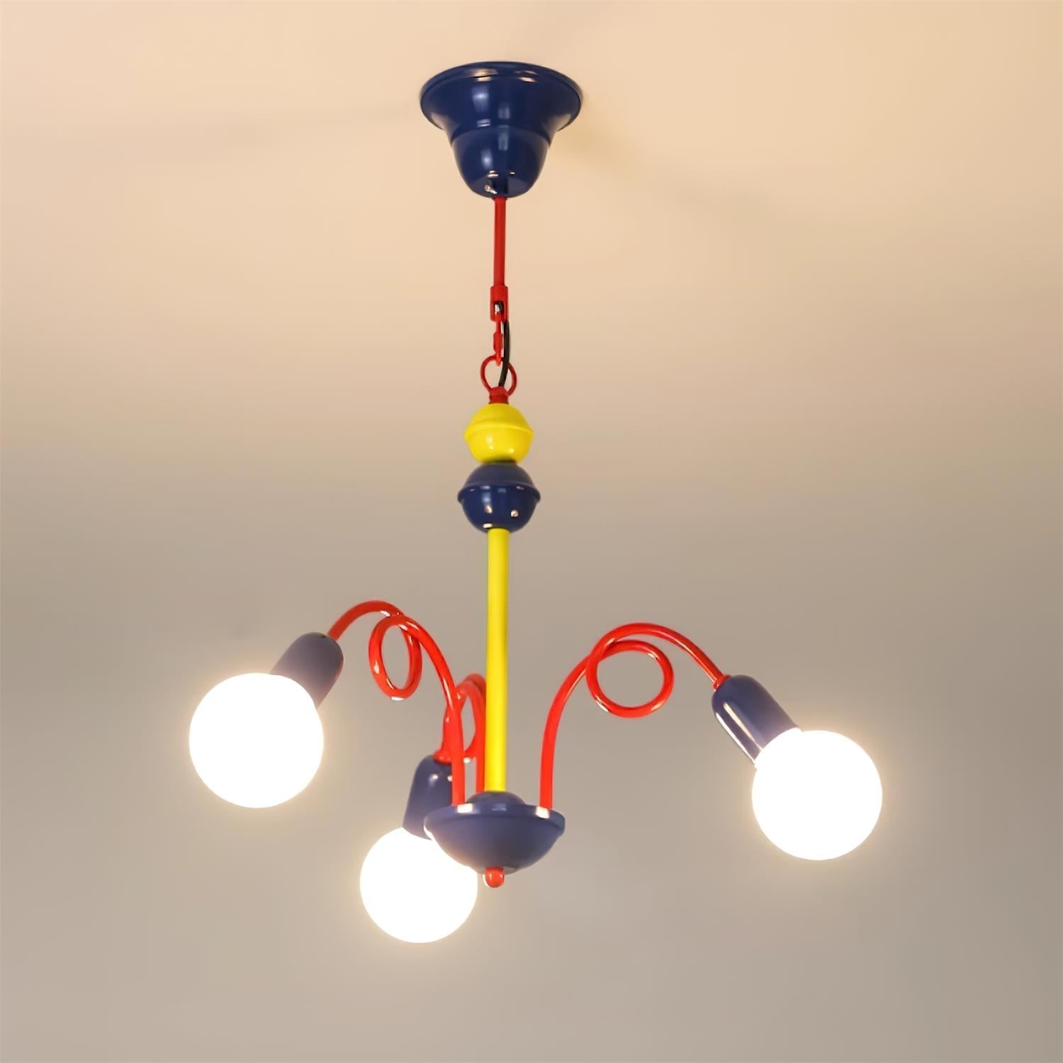 Luminosa Lustre Rouge Bleu Ludique Joyeux