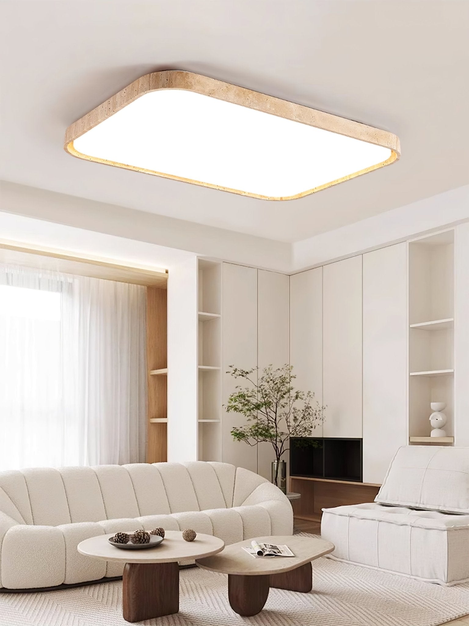 Aisle Lumière de Plafond Carrée en Travertin