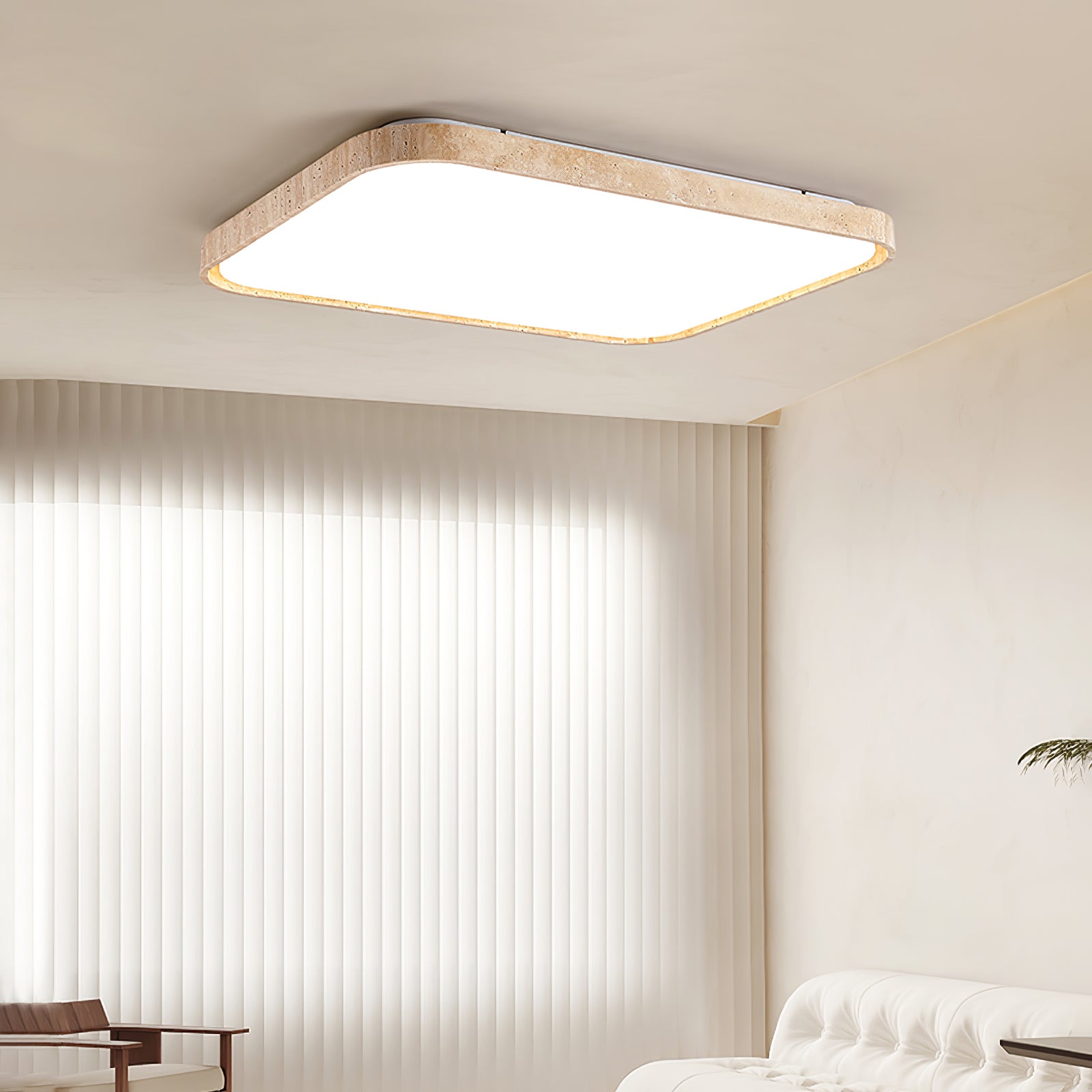 Aisle Lumière de Plafond Carrée en Travertin