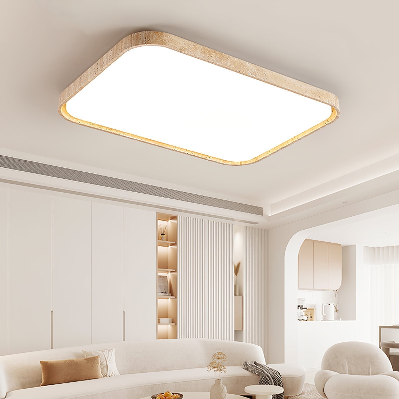 Aisle Lumière de Plafond Carrée en Travertin