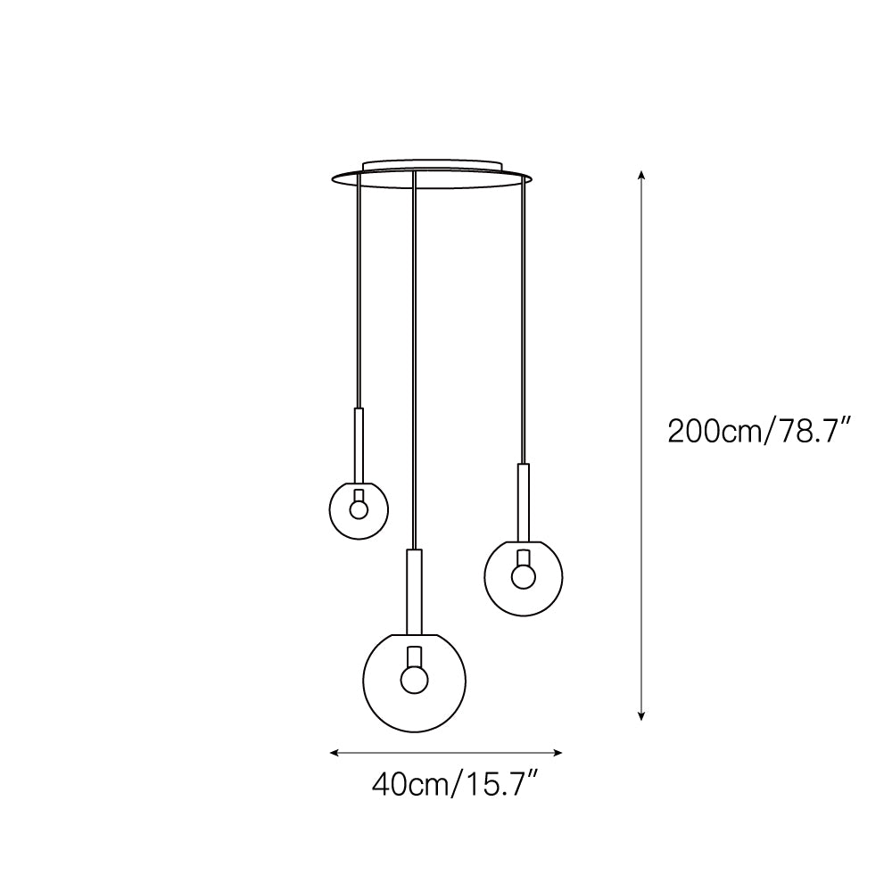 Vetheel Suspension Métal Verre Nuage Traditionnel