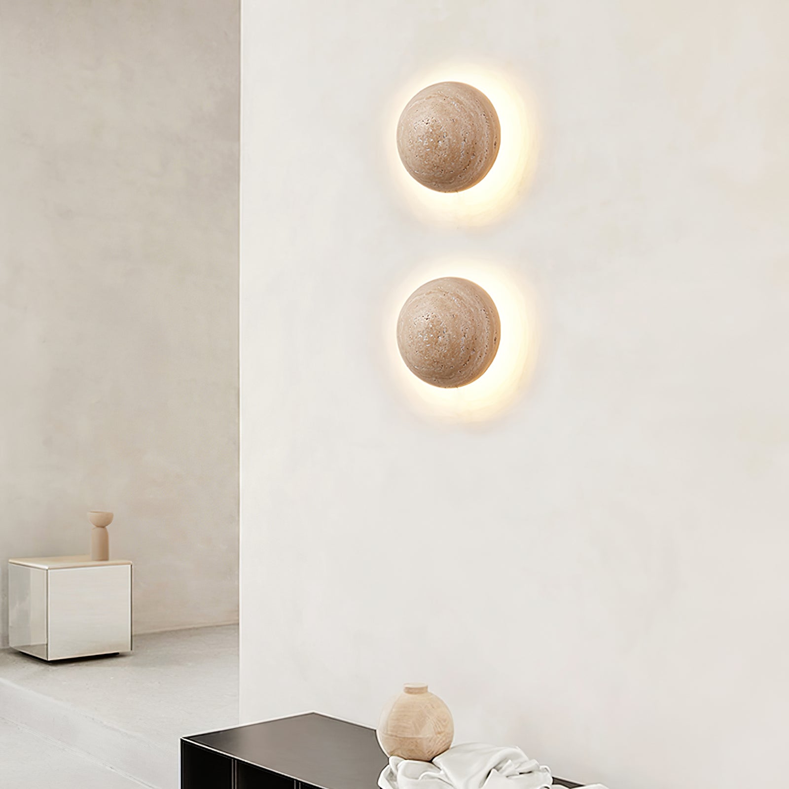 Nyvarion Applique Murale Minimaliste en Travertin