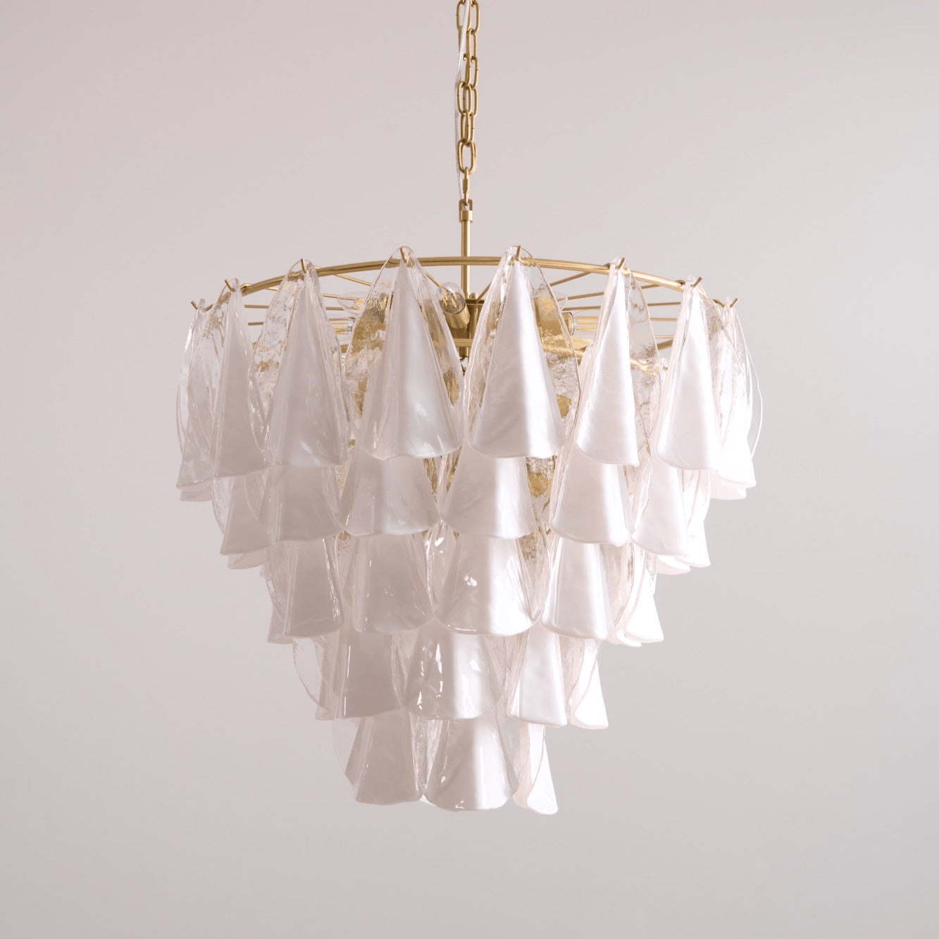 Aurora Lustre Blanc Feuille Verre Superposé Moderne