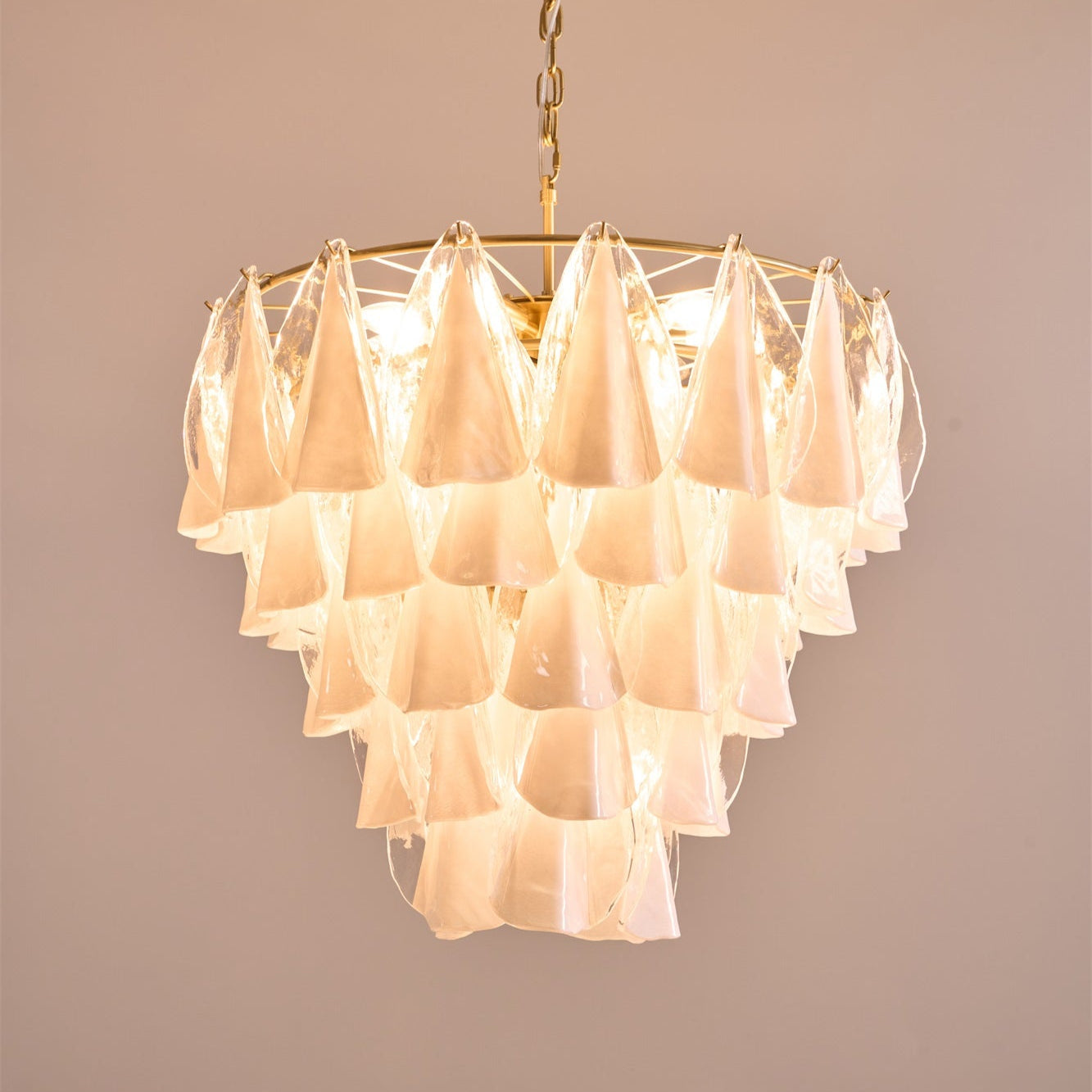 Aurora Lustre Blanc Feuille Verre Superposé Moderne