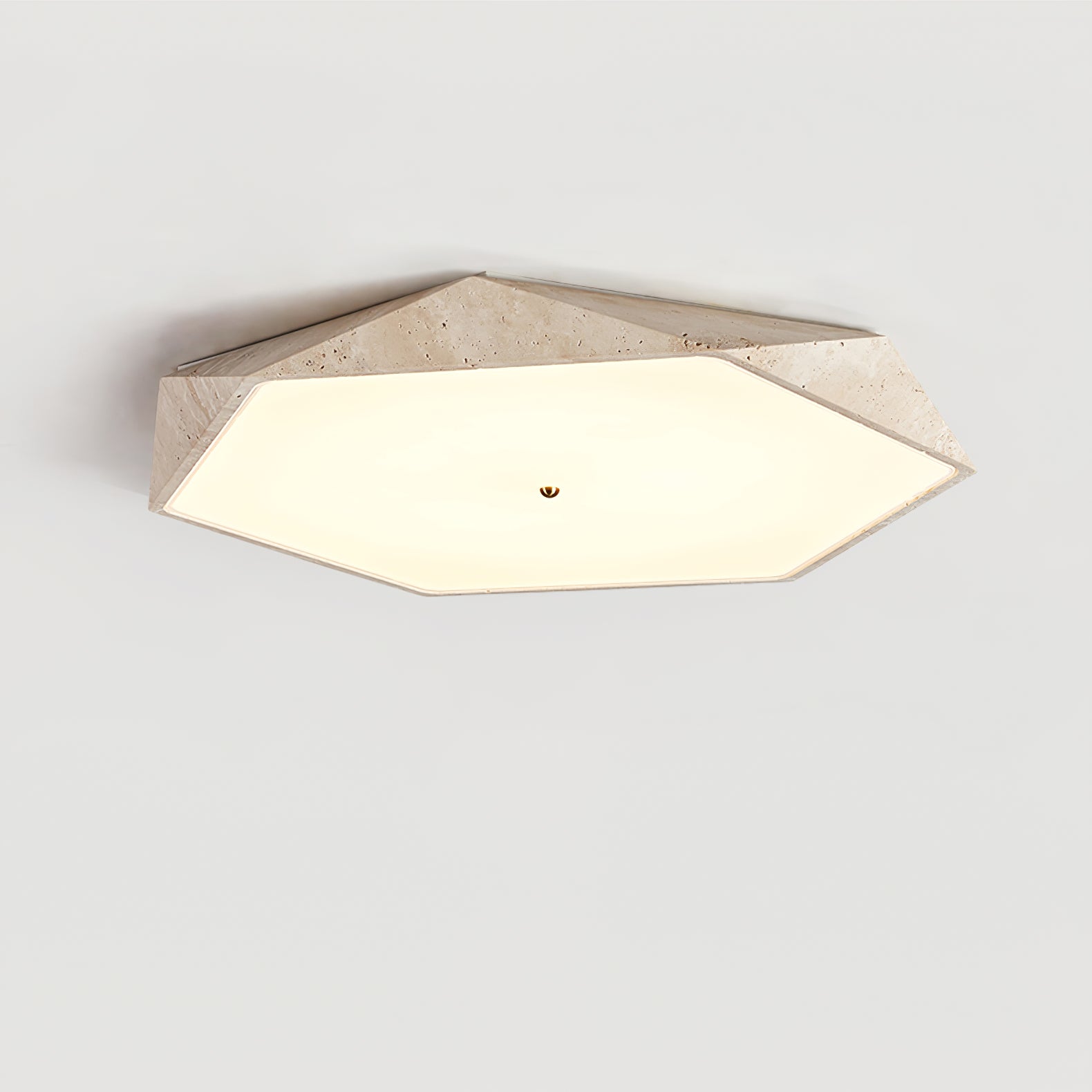 Hexagonal Lumière de Plafond Élégante en Travertin