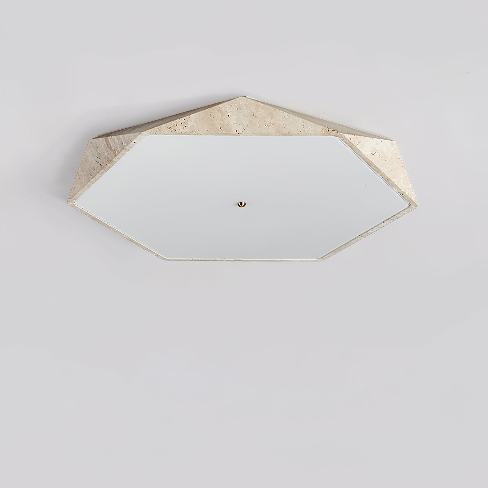 Hexagonal Lumière de Plafond Élégante en Travertin