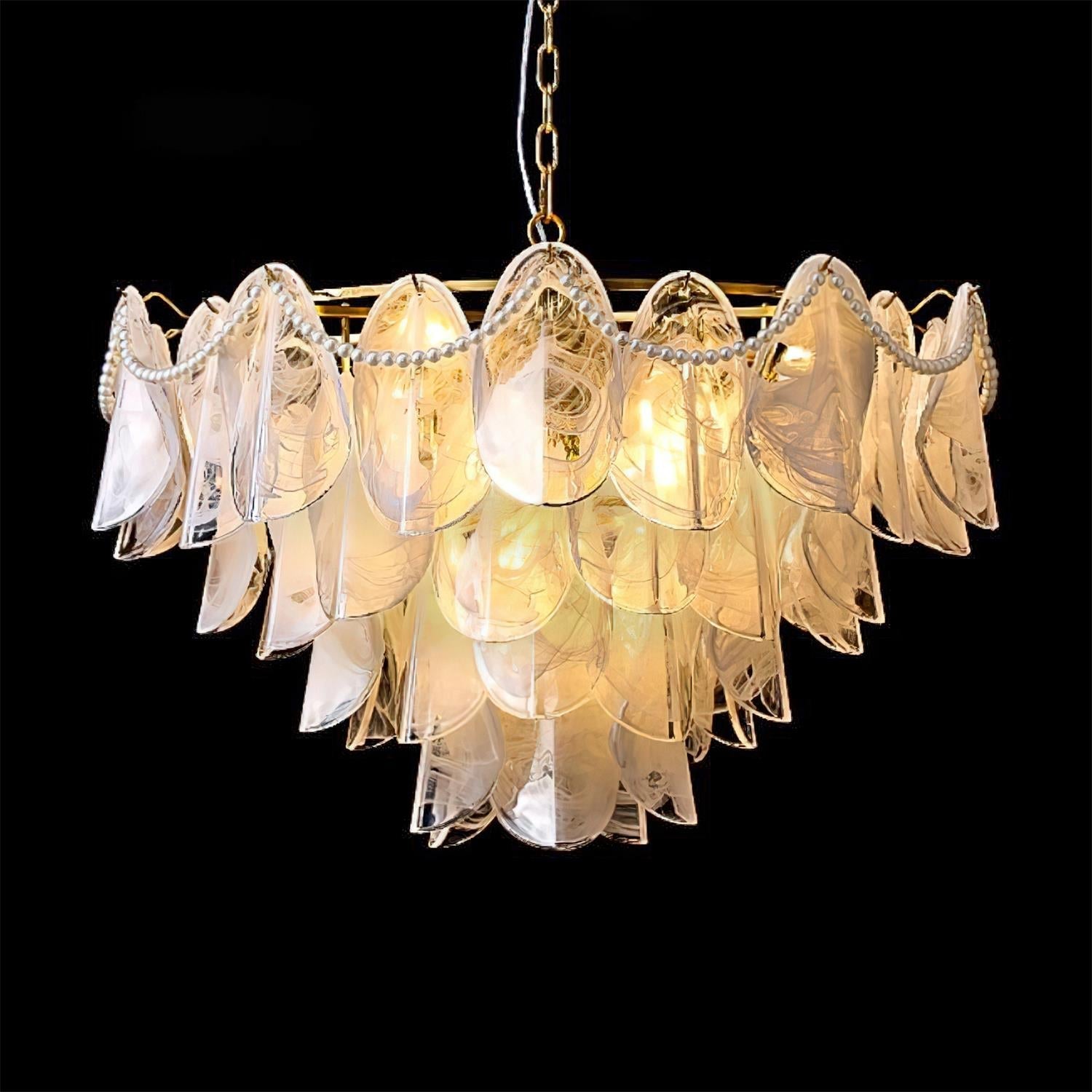 Lunaria Lustre Pétales en Verre avec Perles