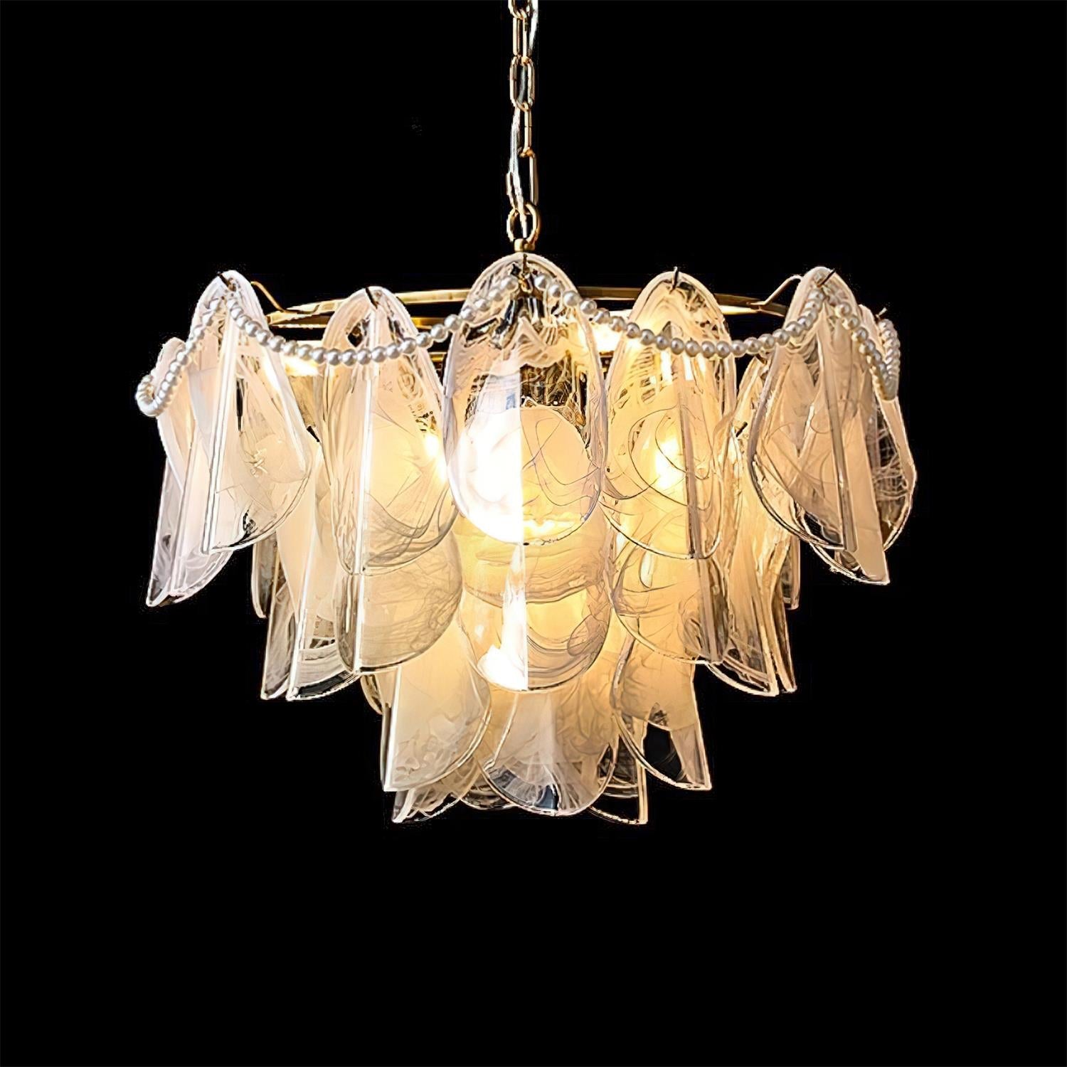 Lunaria Lustre Pétales en Verre avec Perles
