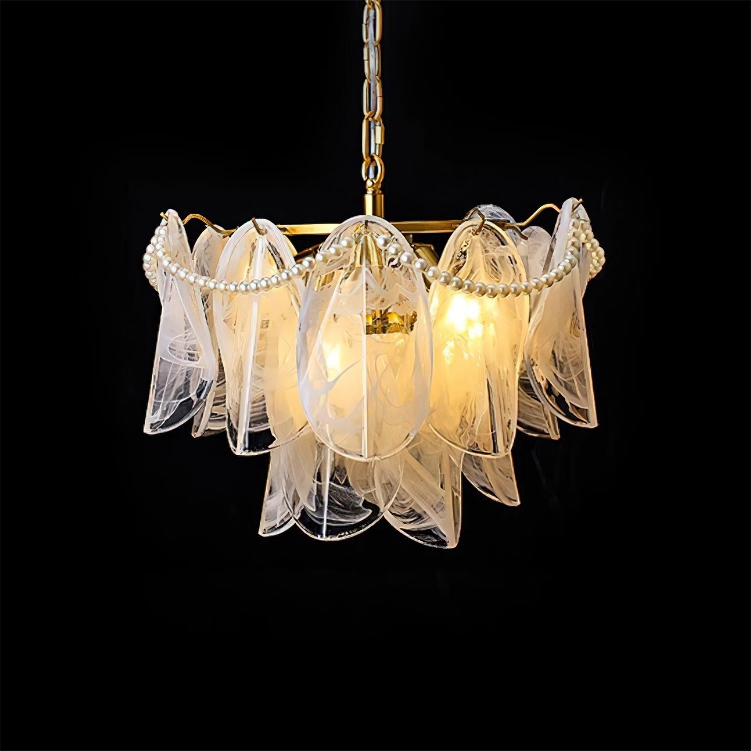 Lunaria Lustre Pétales en Verre avec Perles