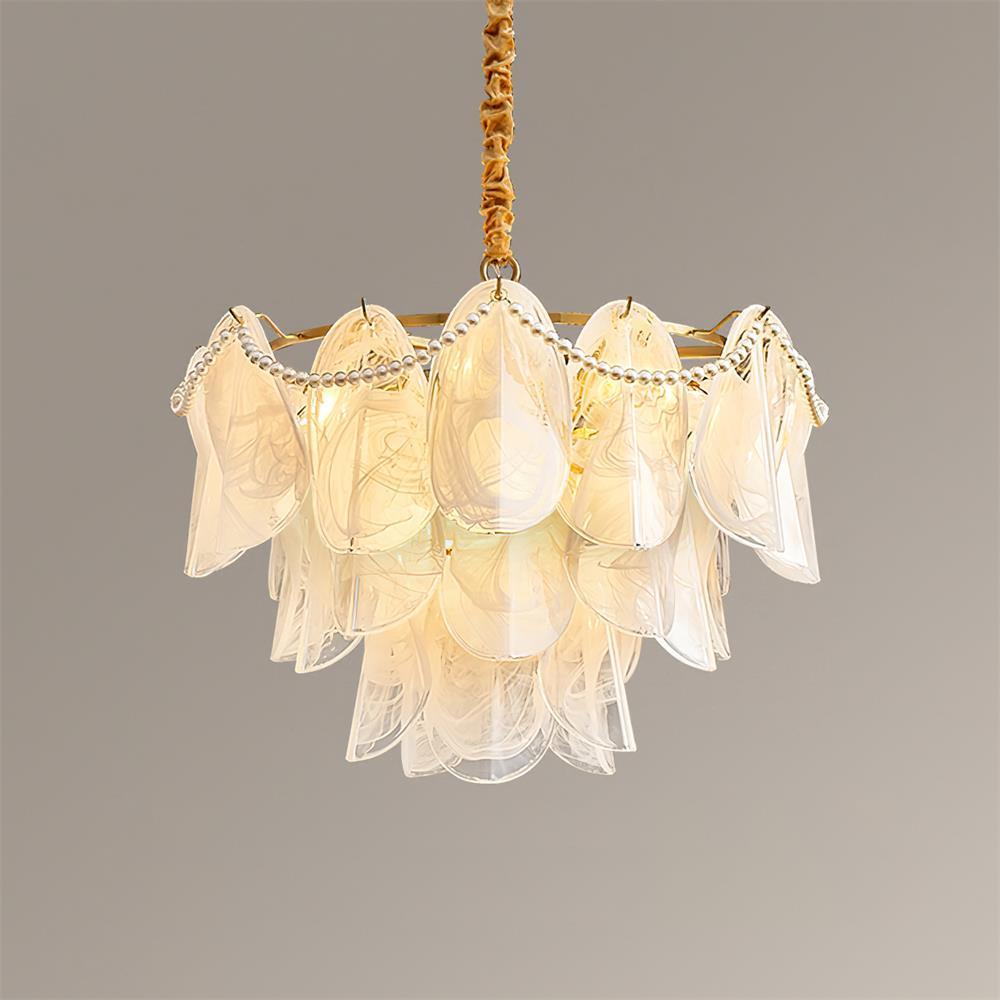 Lunaria Lustre Pétales en Verre avec Perles
