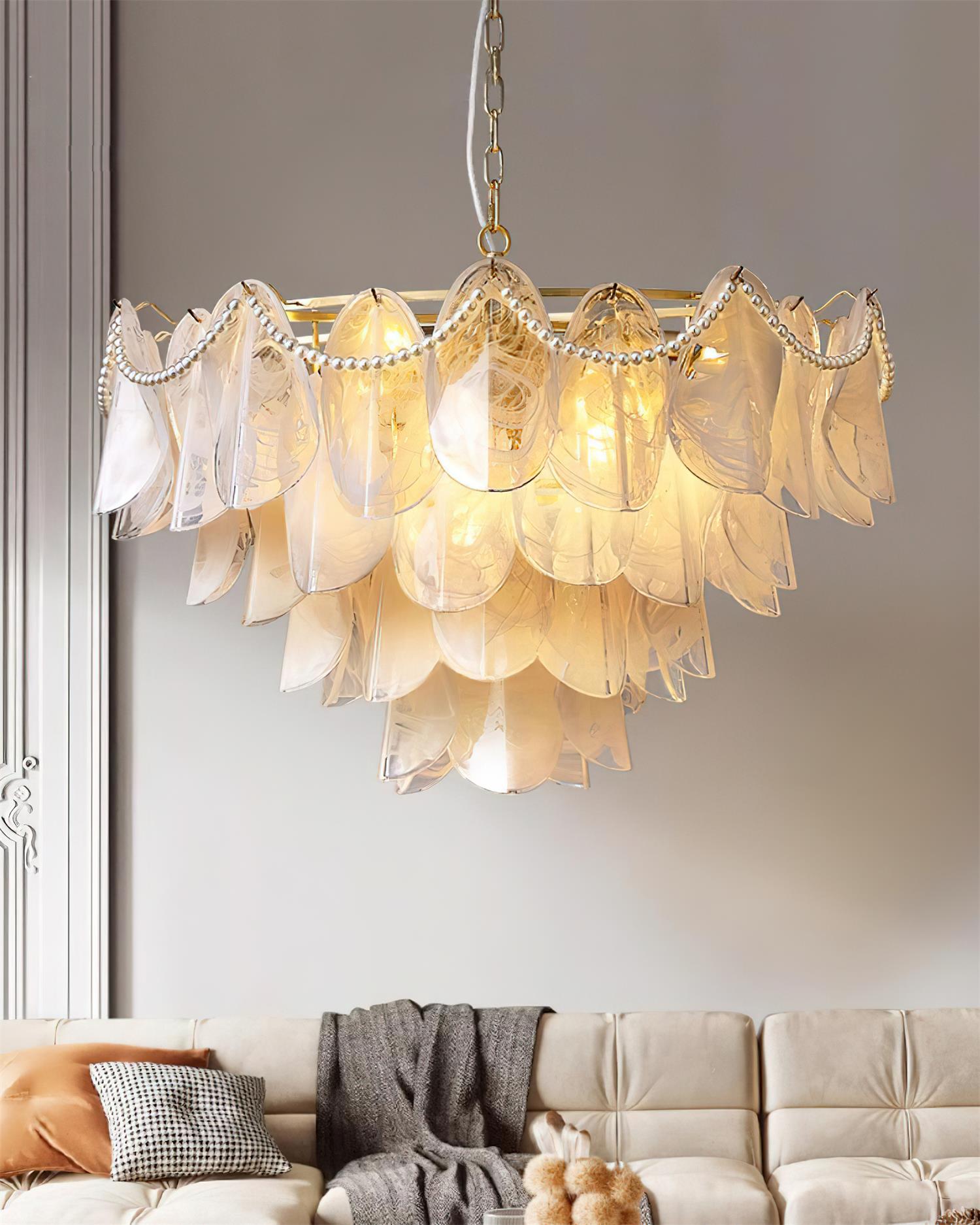 Lunaria Lustre Pétales en Verre avec Perles
