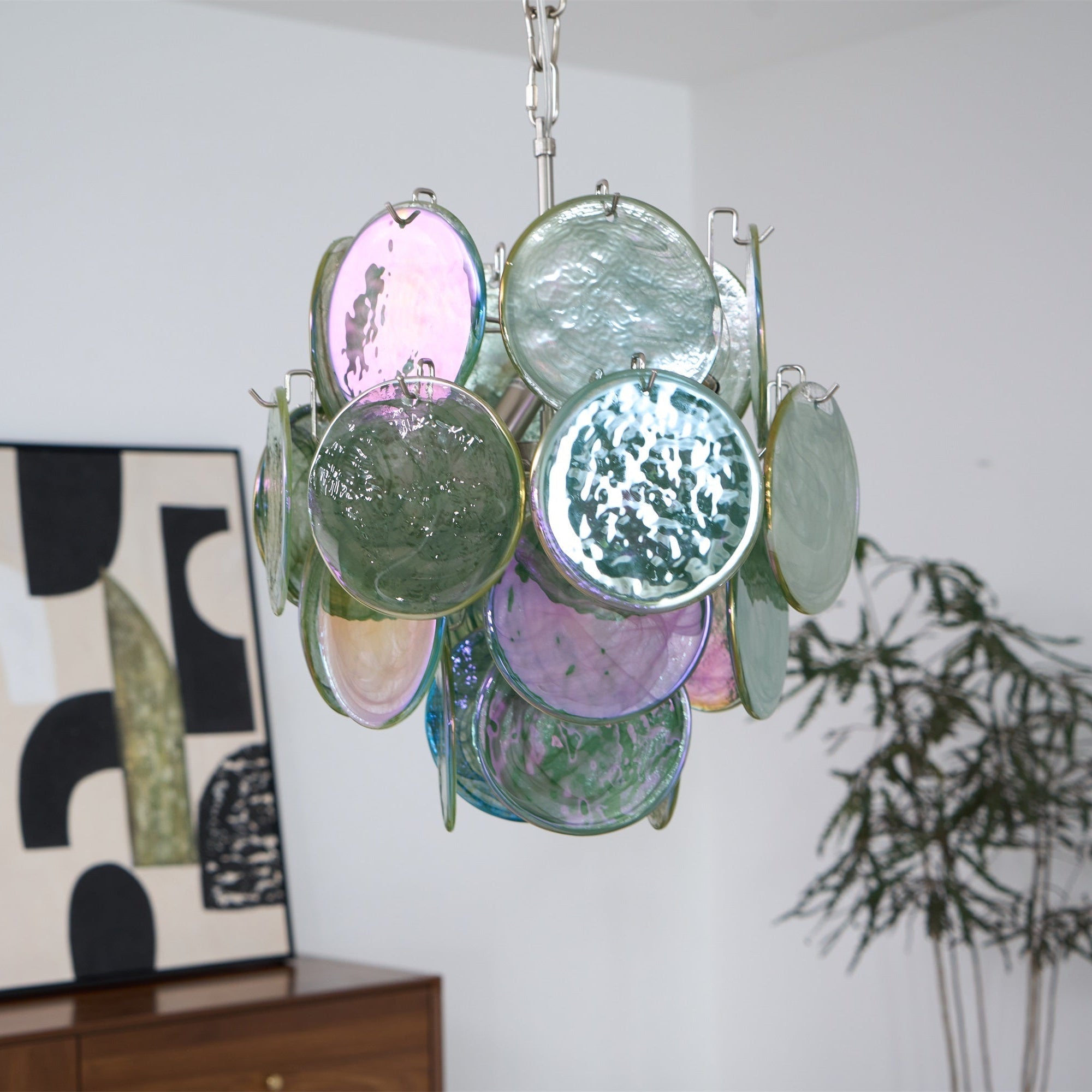 Aurora Lustre Multicolore Murano Disque Superposé Artistique