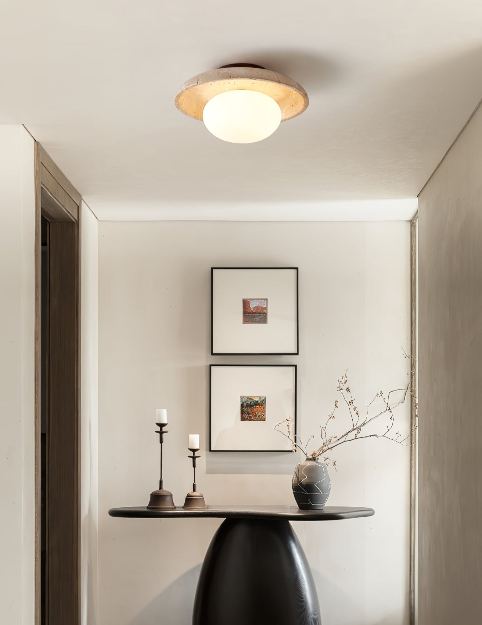 Cataliel Lampe Plafonnier Minimaliste en Travertin