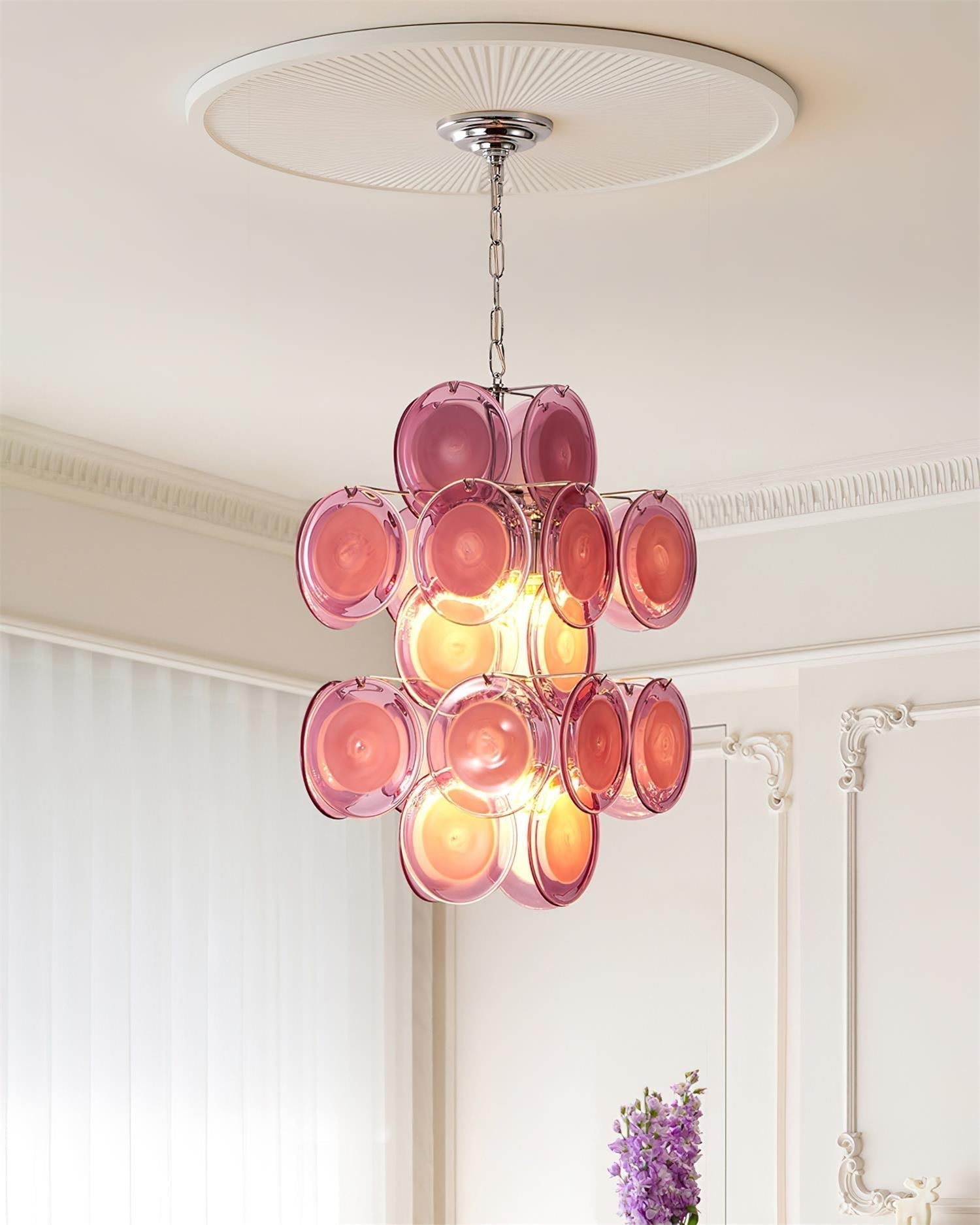 Luniva Suspension Groupes de Verre Rosé
