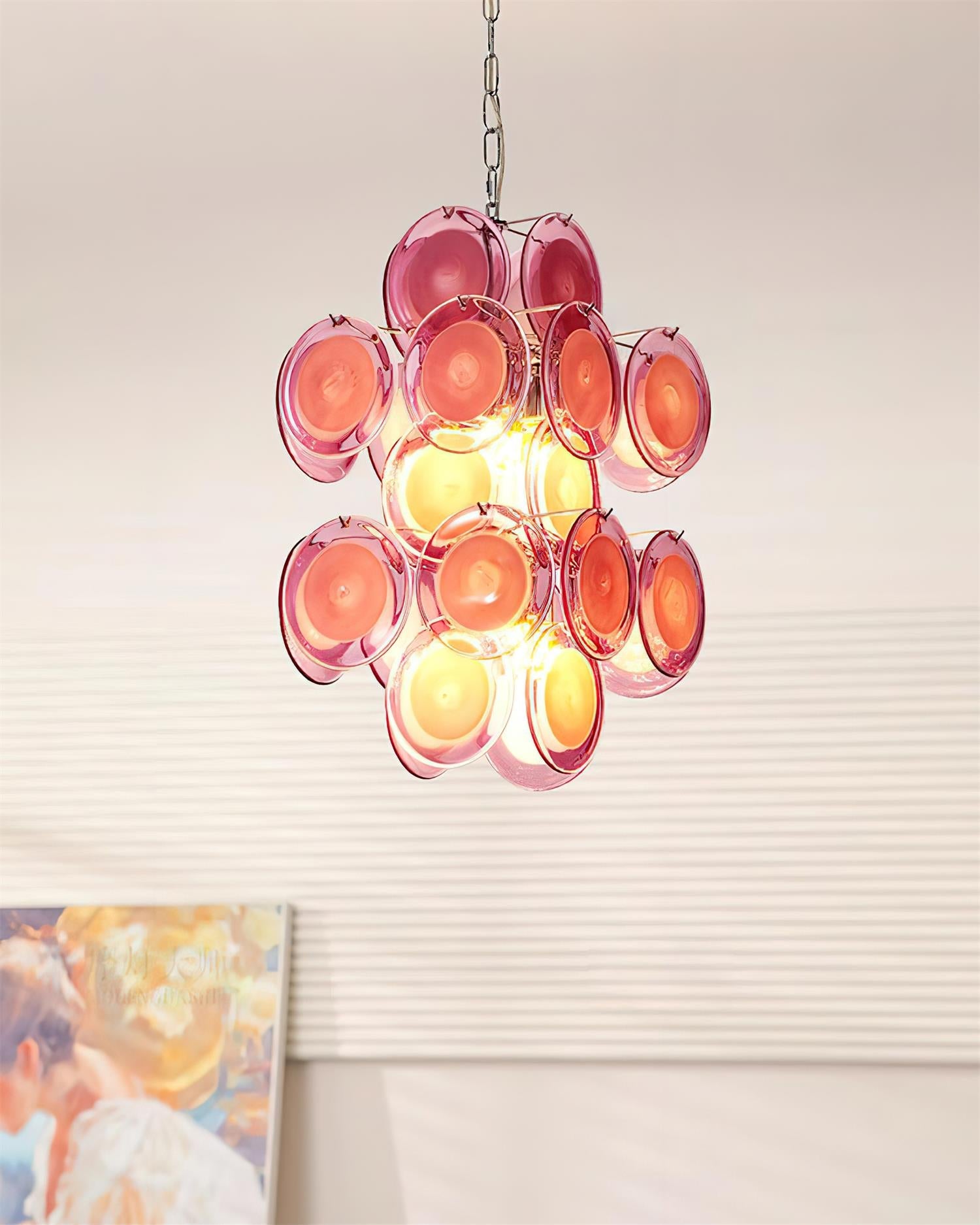 Luniva Suspension Groupes de Verre Rosé