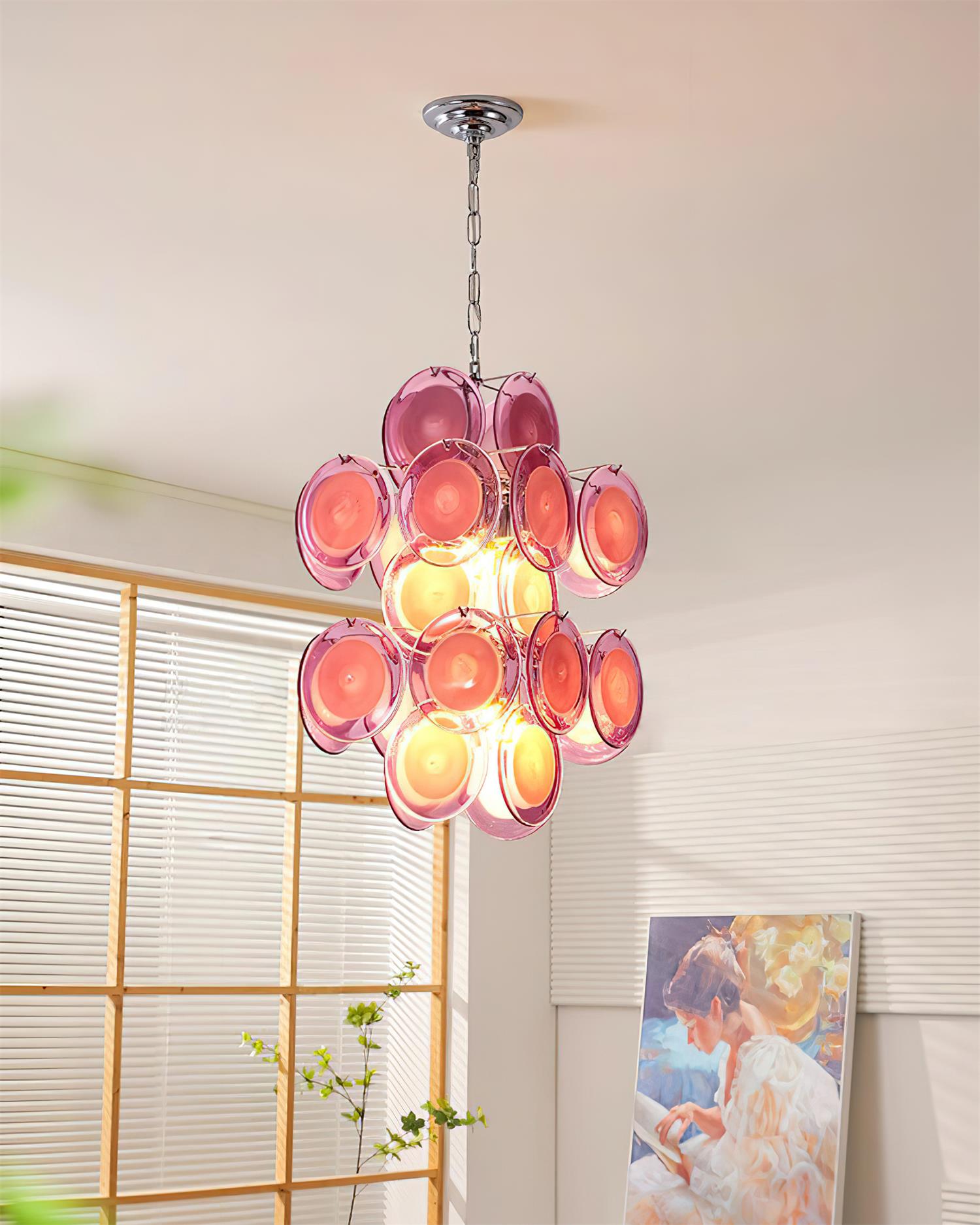 Luniva Suspension Groupes de Verre Rosé