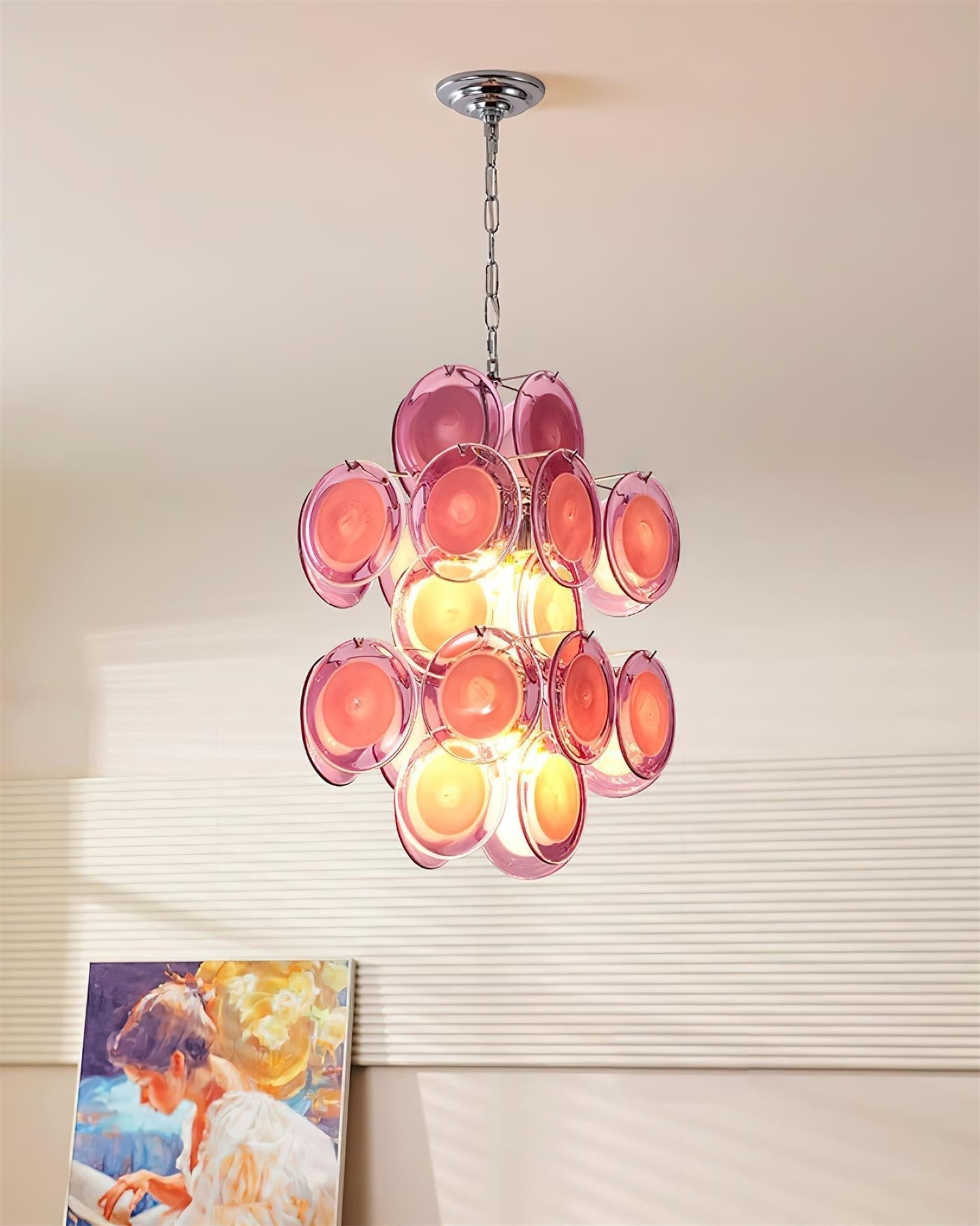 Luniva Suspension Groupes de Verre Rosé