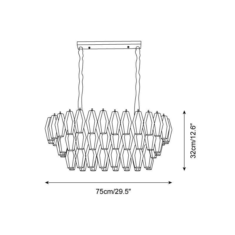Lunvara Lustre Cascade de Prismes Moderne