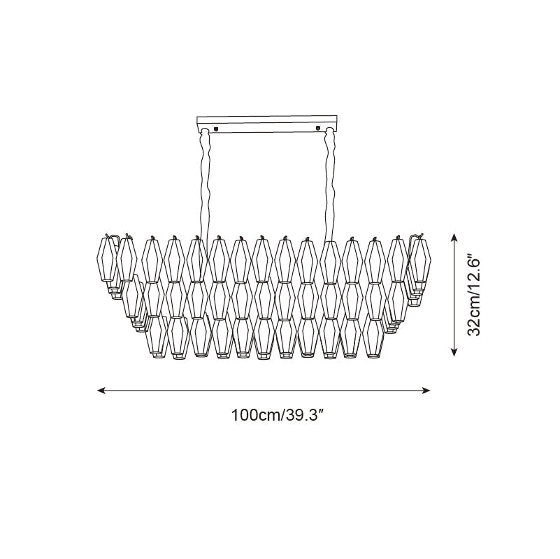 Lunvara Lustre Cascade de Prismes Moderne