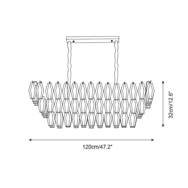 Lunvara Lustre Cascade de Prismes Moderne