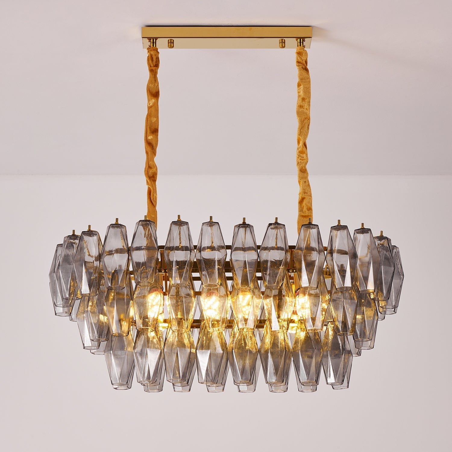 Lunvara Lustre Cascade de Prismes Moderne