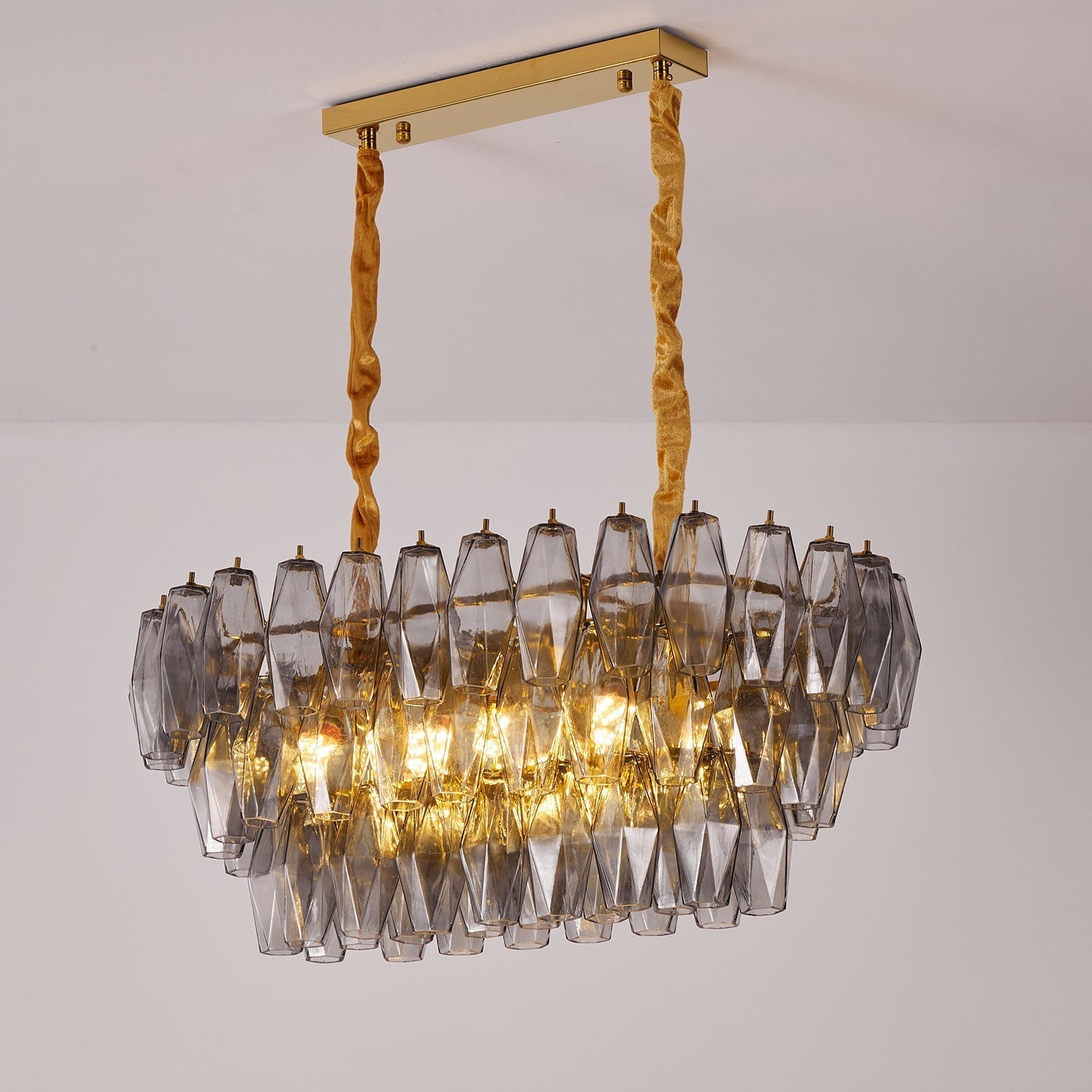 Lunvara Lustre Cascade de Prismes Moderne