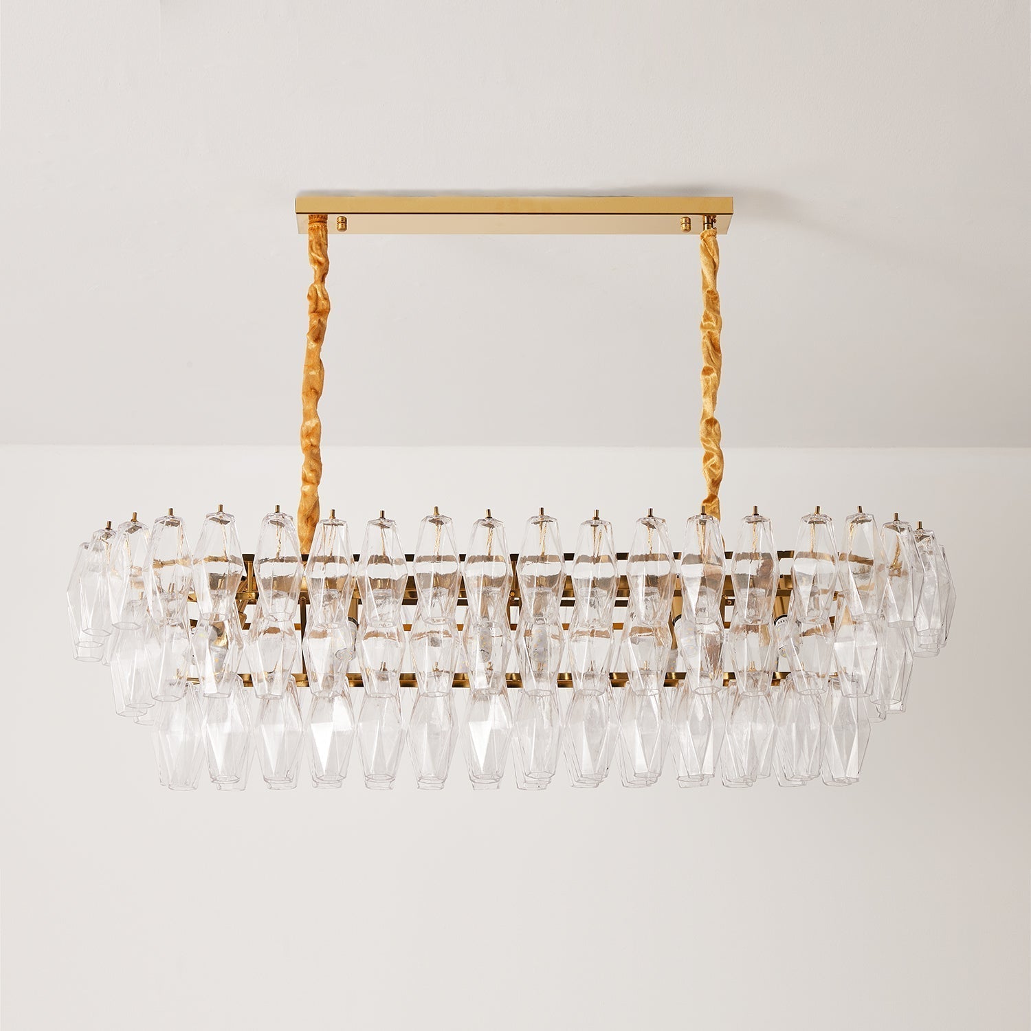 Lunvara Lustre Cascade de Prismes Moderne
