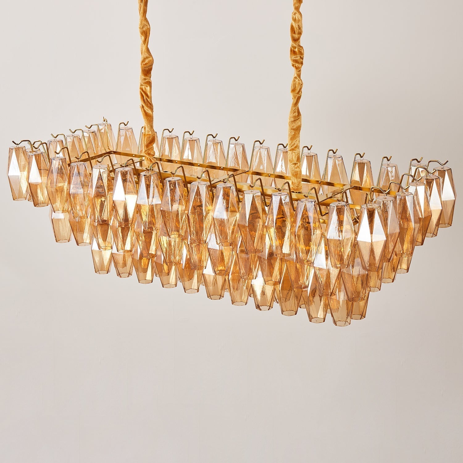 Lunvara Lustre Cascade de Prismes Moderne